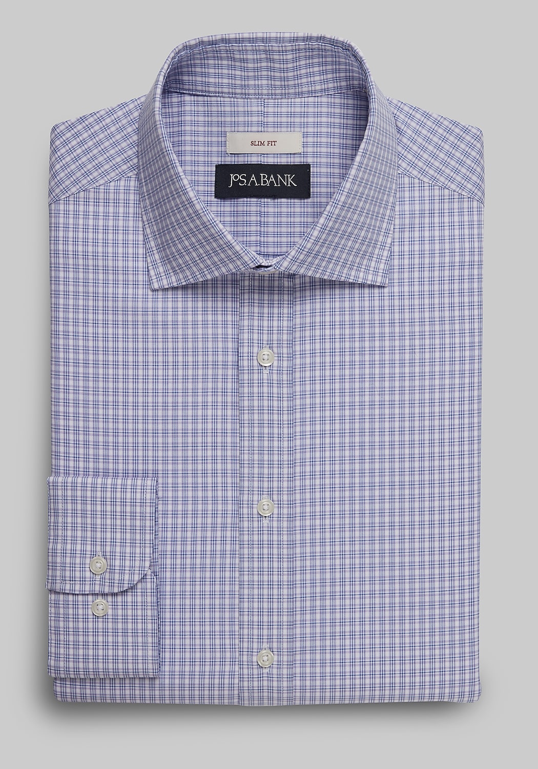Jos. A. Bank Slim Fit Spread Collar Check Dress Shirt CLEARANCE