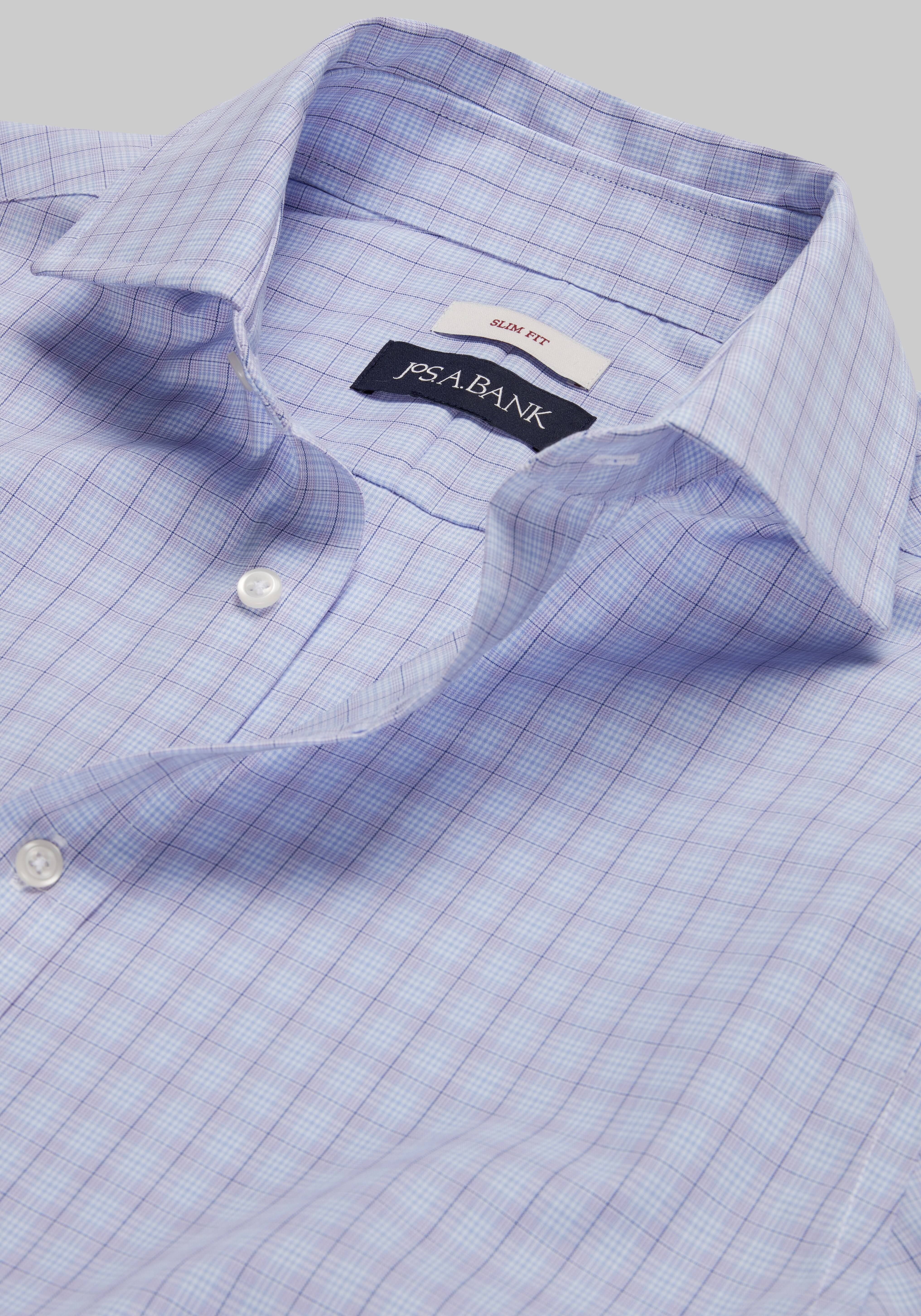 Jos. A. Bank Slim Fit Spread Collar Plaid Dress Shirt CLEARANCE