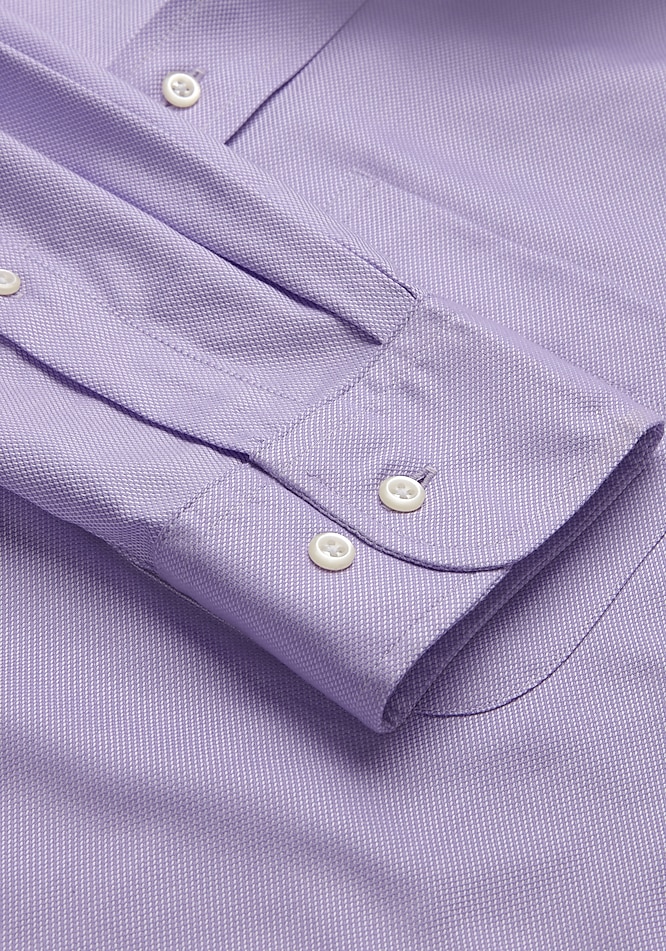 slim fit dress slacks Non-Iron Linen Solid Dress Shirt With Contrast Trim - Lavender main image 0