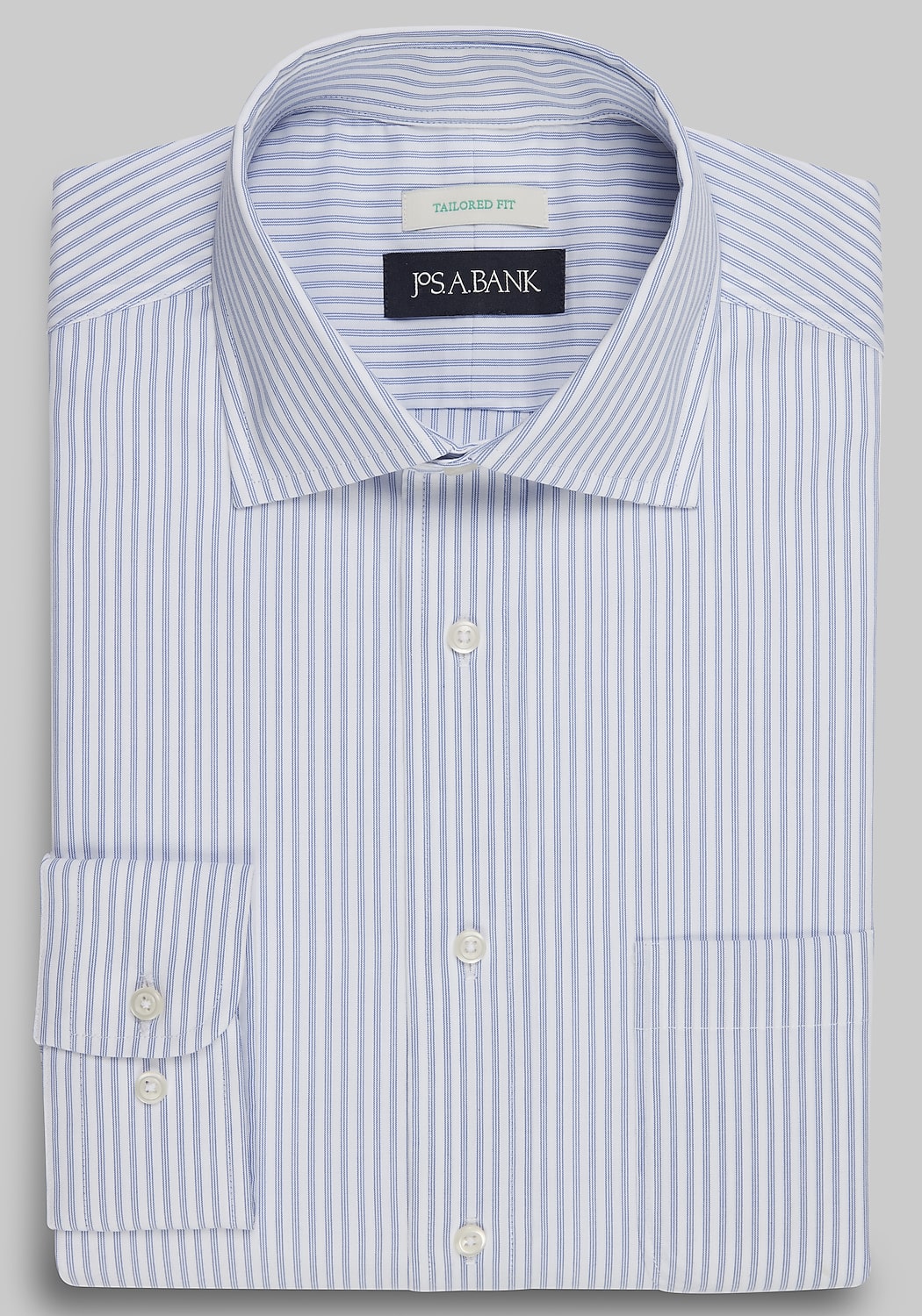 Jos. A. Bank Tailored Fit Spread Collar Stripe Dress Shirt