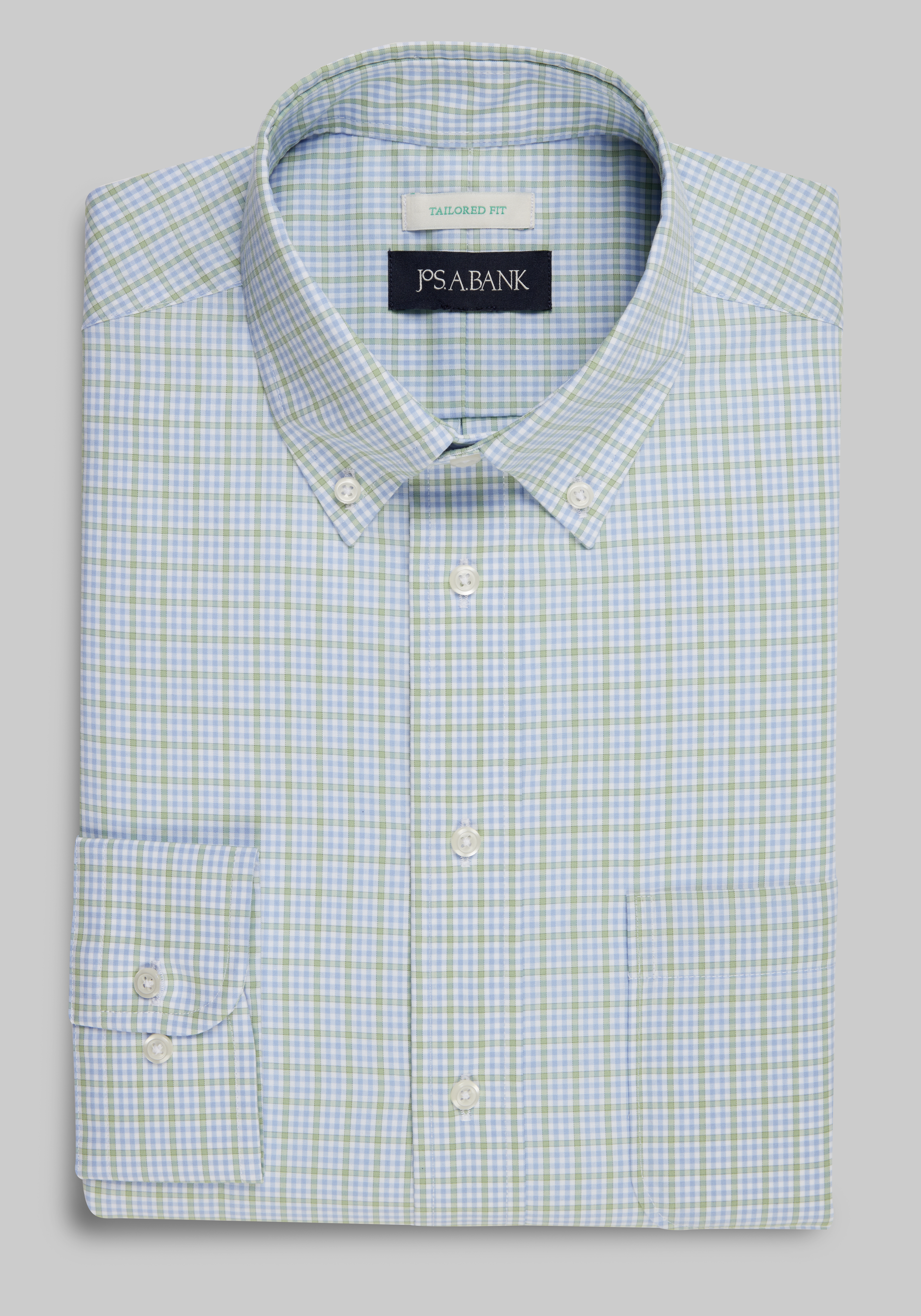 Men's FLYOUT_CATEGORY, Jos. A. Bank Tailored Fit Button-Down Collar Plaid Dress Shirt - Big & Tall - Jos A Bank
