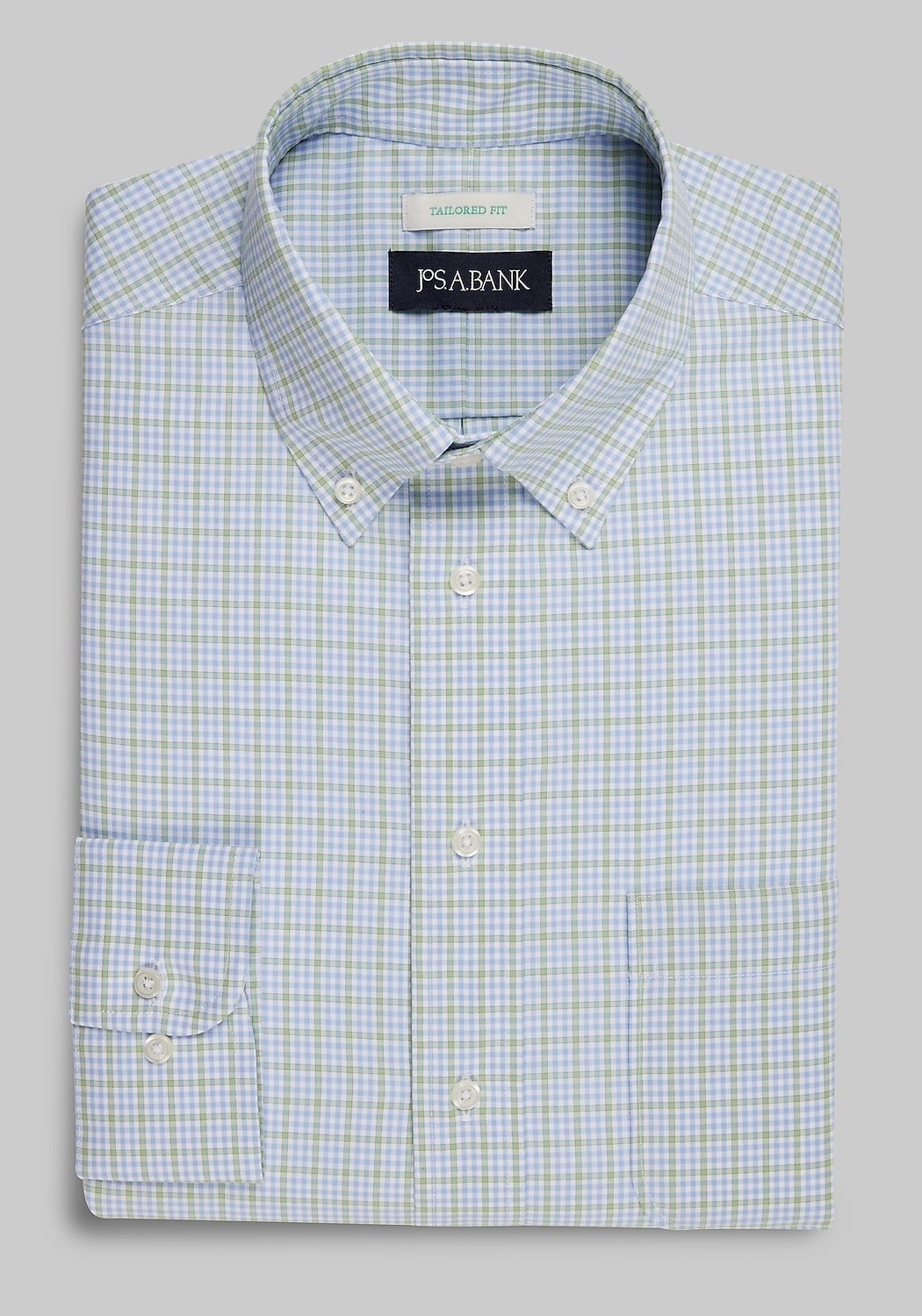 Jos. A. Bank Tailored Fit Button-Down Collar Plaid Dress Shirt - Big & Tall