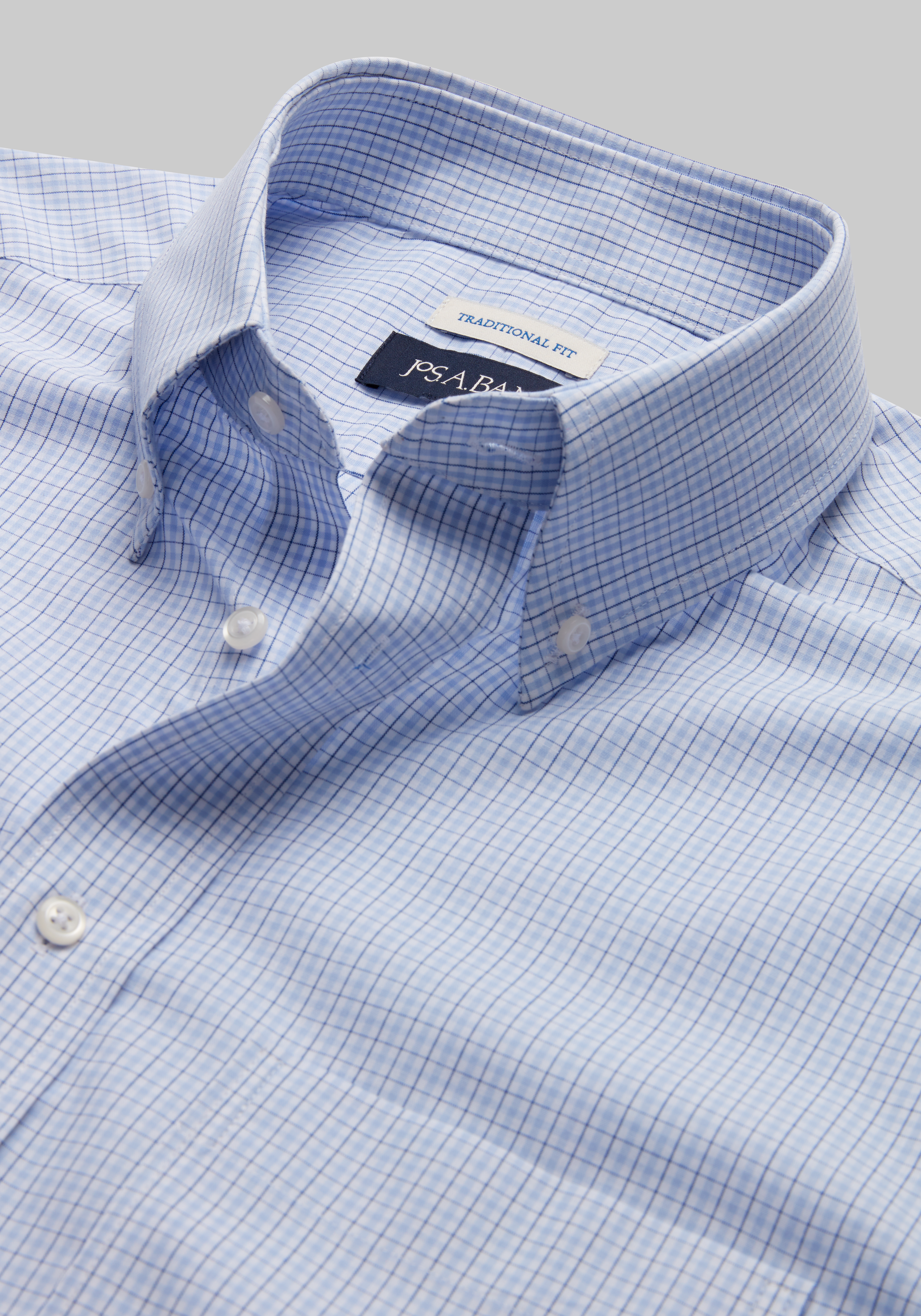 Jos. A. Bank Traditional Fit Button-Down Collar Plaid Dress Shirt Big & Tall CLEARANCE