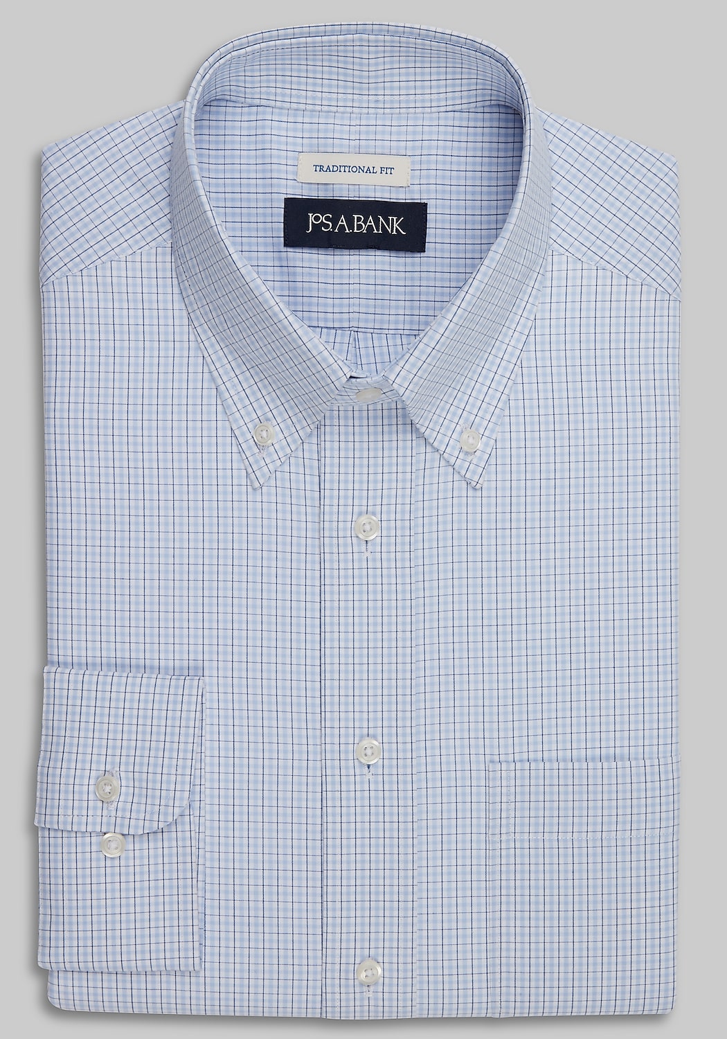 Jos. A. Bank Traditional Fit Button-Down Collar Plaid Dress Shirt