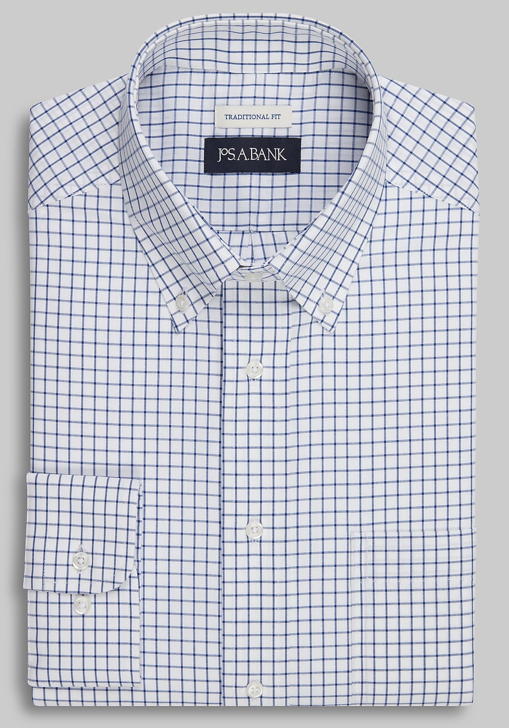 Jos. A. Bank Traditional Fit Windowpane Plaid Dress Shirt