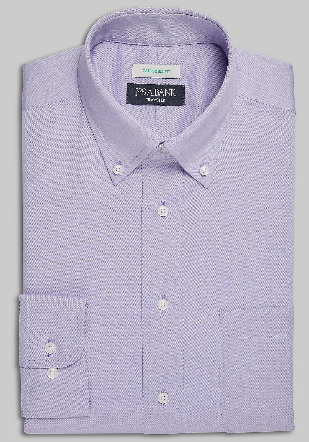 Traveler Collection Tailored Fit Button-Down Collar Solid Dress Shirt