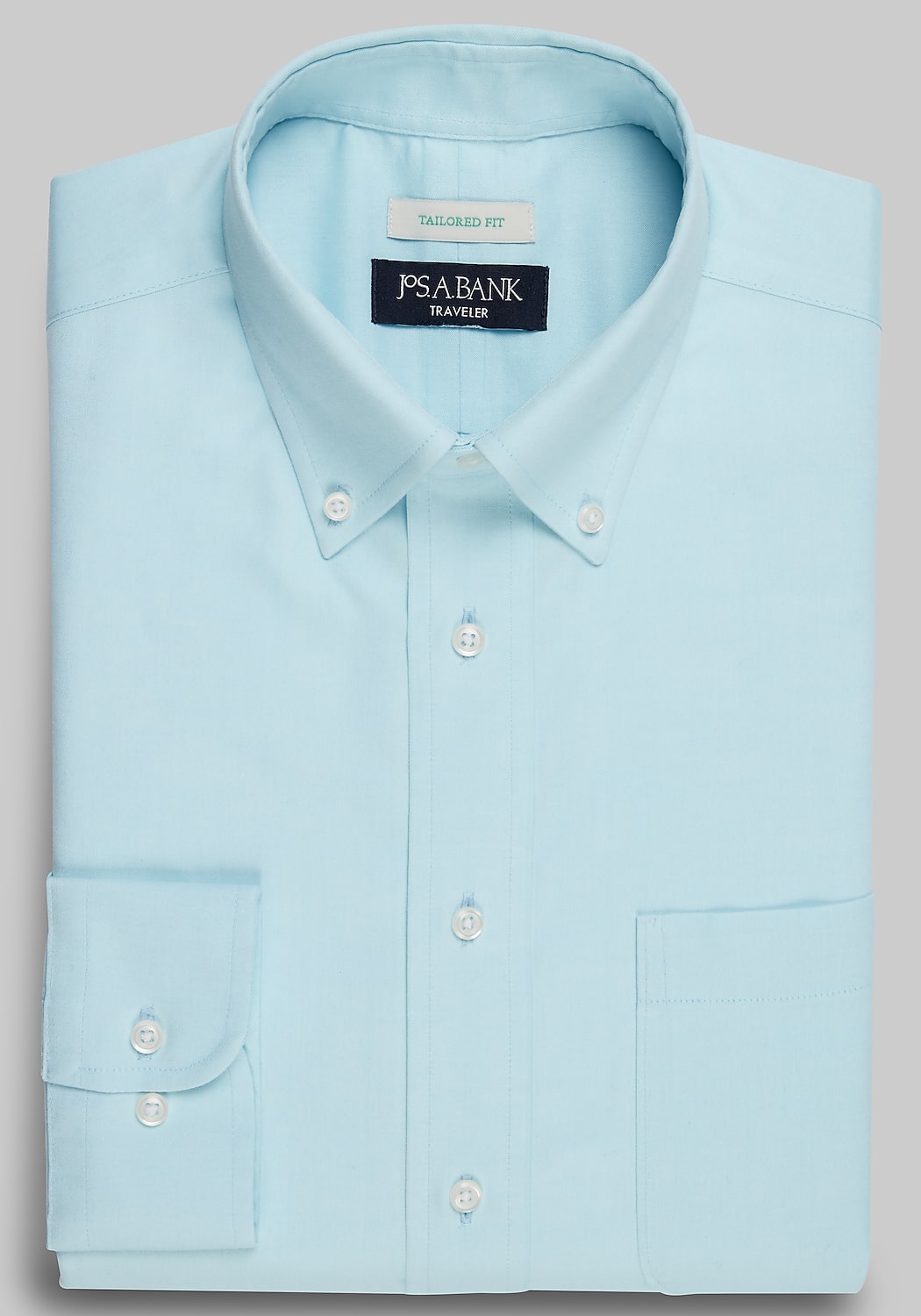 Traveler Collection Tailored Fit Button-Down Collar Solid Dress Shirt CLEARANCE