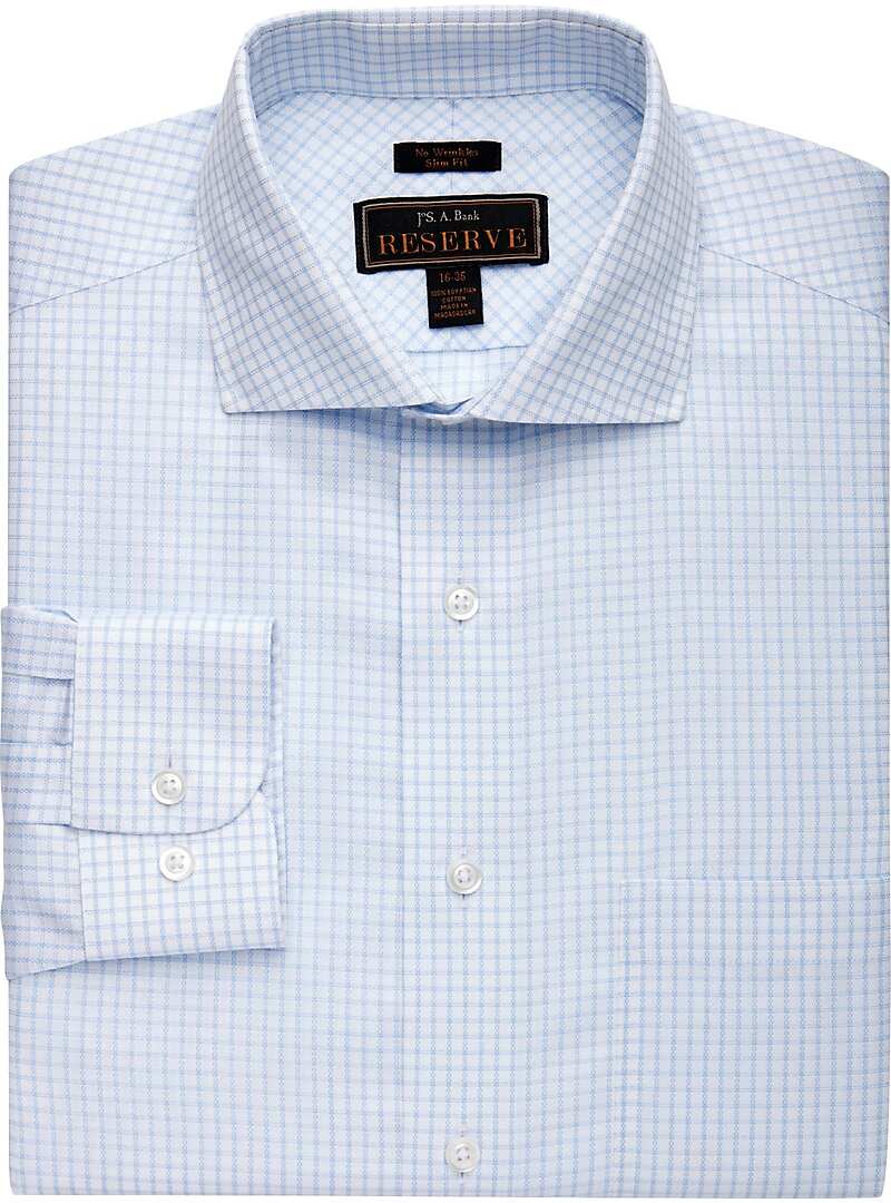 Reserve Collection Slim Fit Cutaway Collar Check Dress Shirt CLEARANCE ...