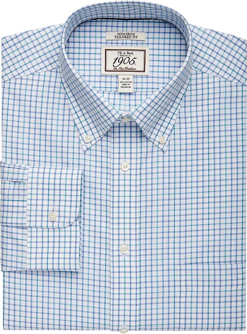1905 Collection Tailored Fit ButtonDown Collar Check Dress Shirt Big
