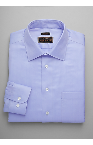 Jos. A. Bank Men's Reserve Collection Slim Fit Spread Collar Herringbone Dress Shirt (Blue)