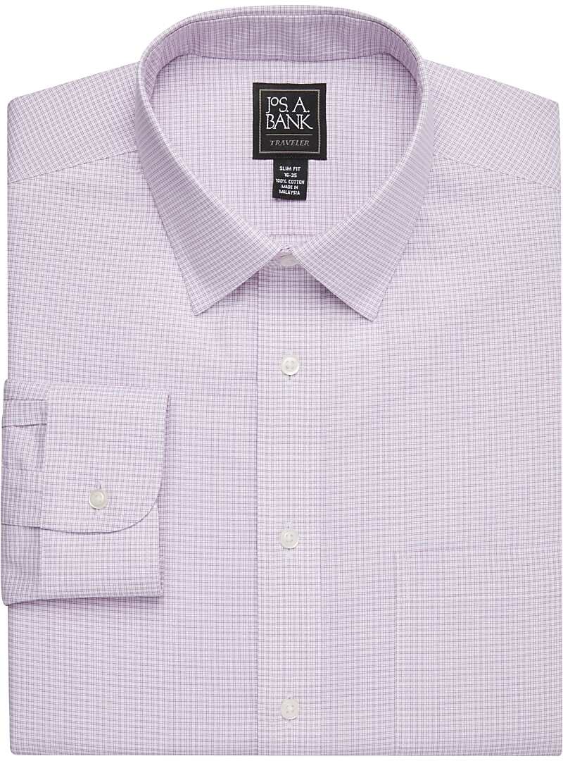 pink spread collar dress shirt