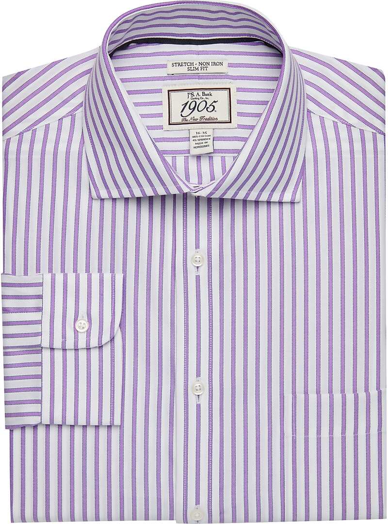 1905 Collection Slim Fit Cutaway Collar Stripe Dress Shirt CLEARANCE