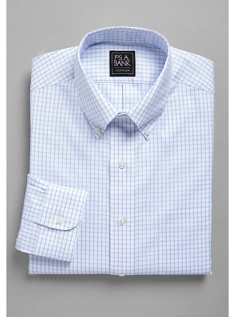 Traveler Collection Traditional Fit ButtonDown Collar 3D Grid Dress Shirt Big & Tall New