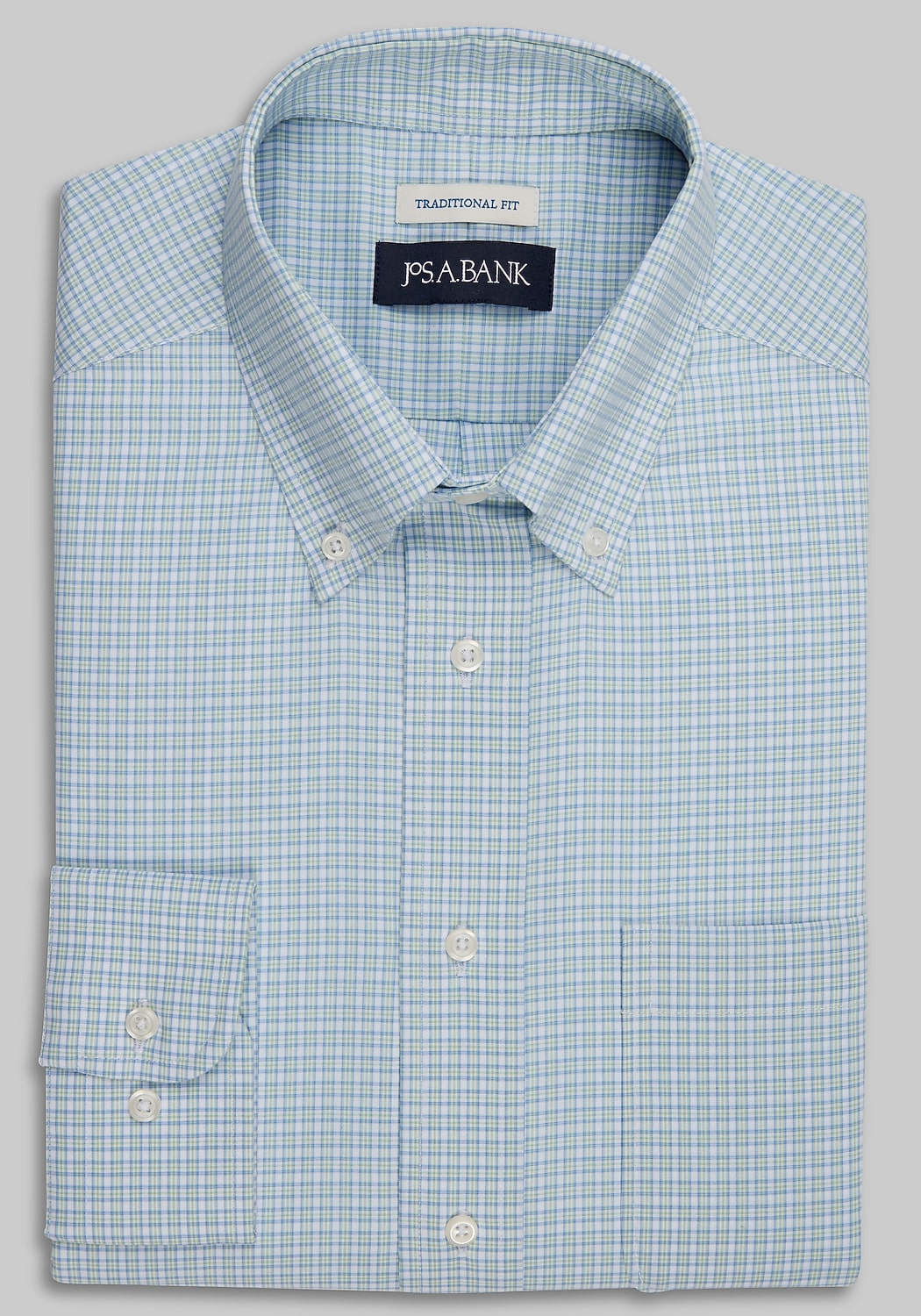 Jos. A. Bank Traditional Fit Button-Down Collar Plaid Dress Shirt