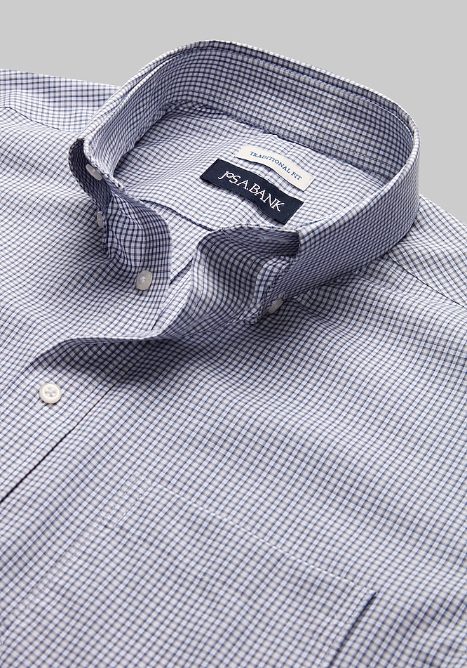 Jos. A. Bank Traditional Fit Check Dress Shirt - Missionary