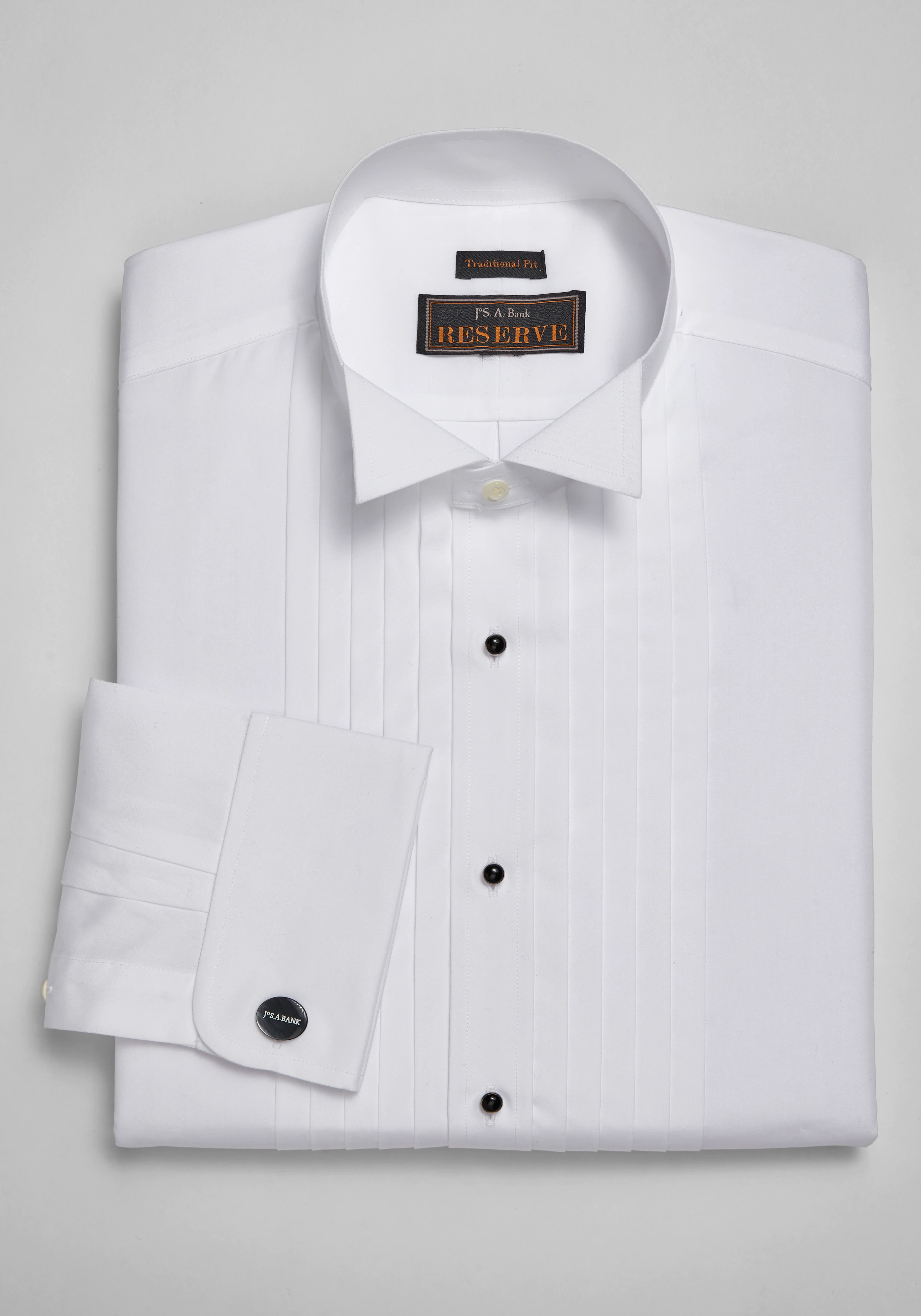 Reserve Collection Traditional Fit Wing Collar French Cuff Five-Pleat  Formal Dress Shirt - Big & Tall