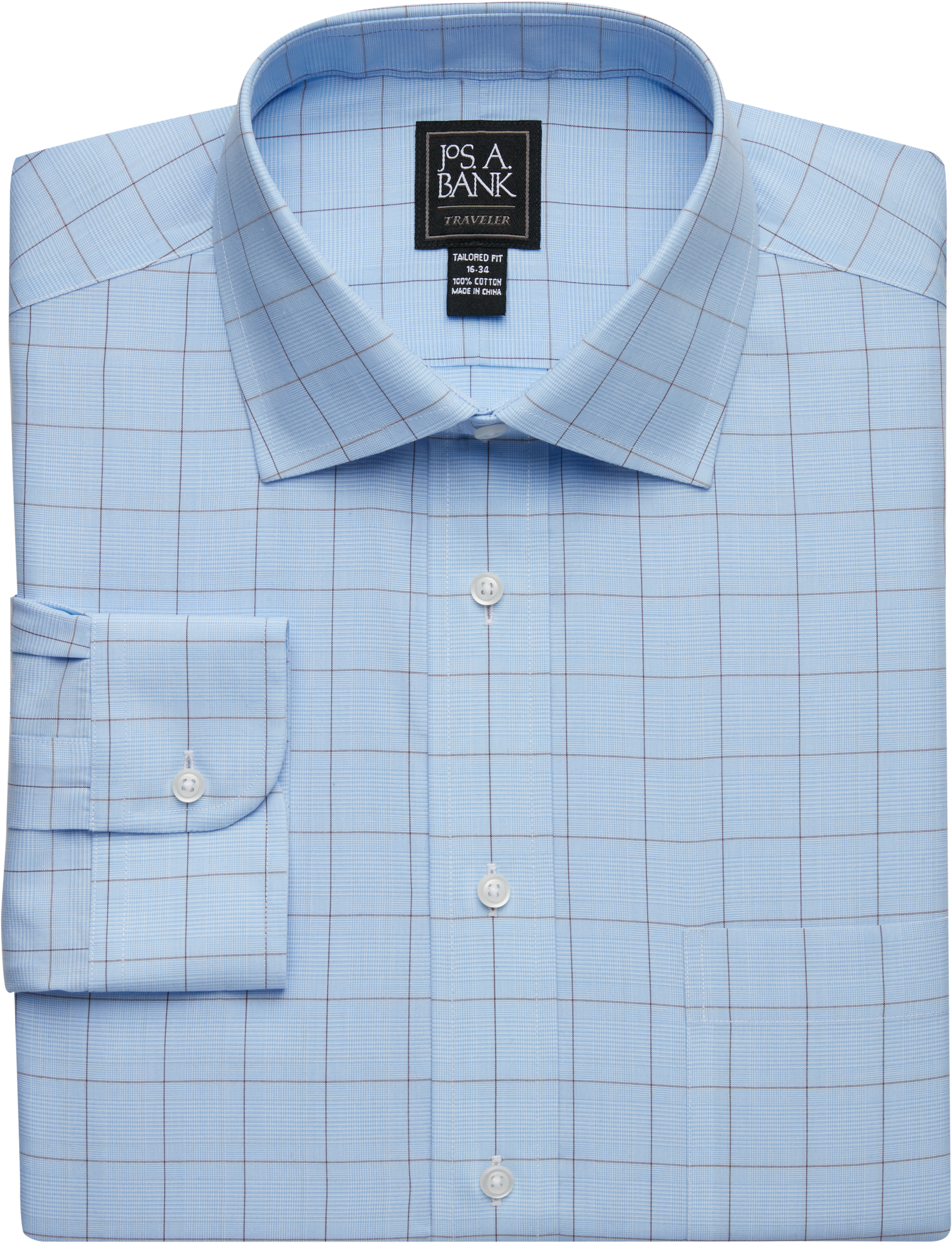 large windowpane dress shirt