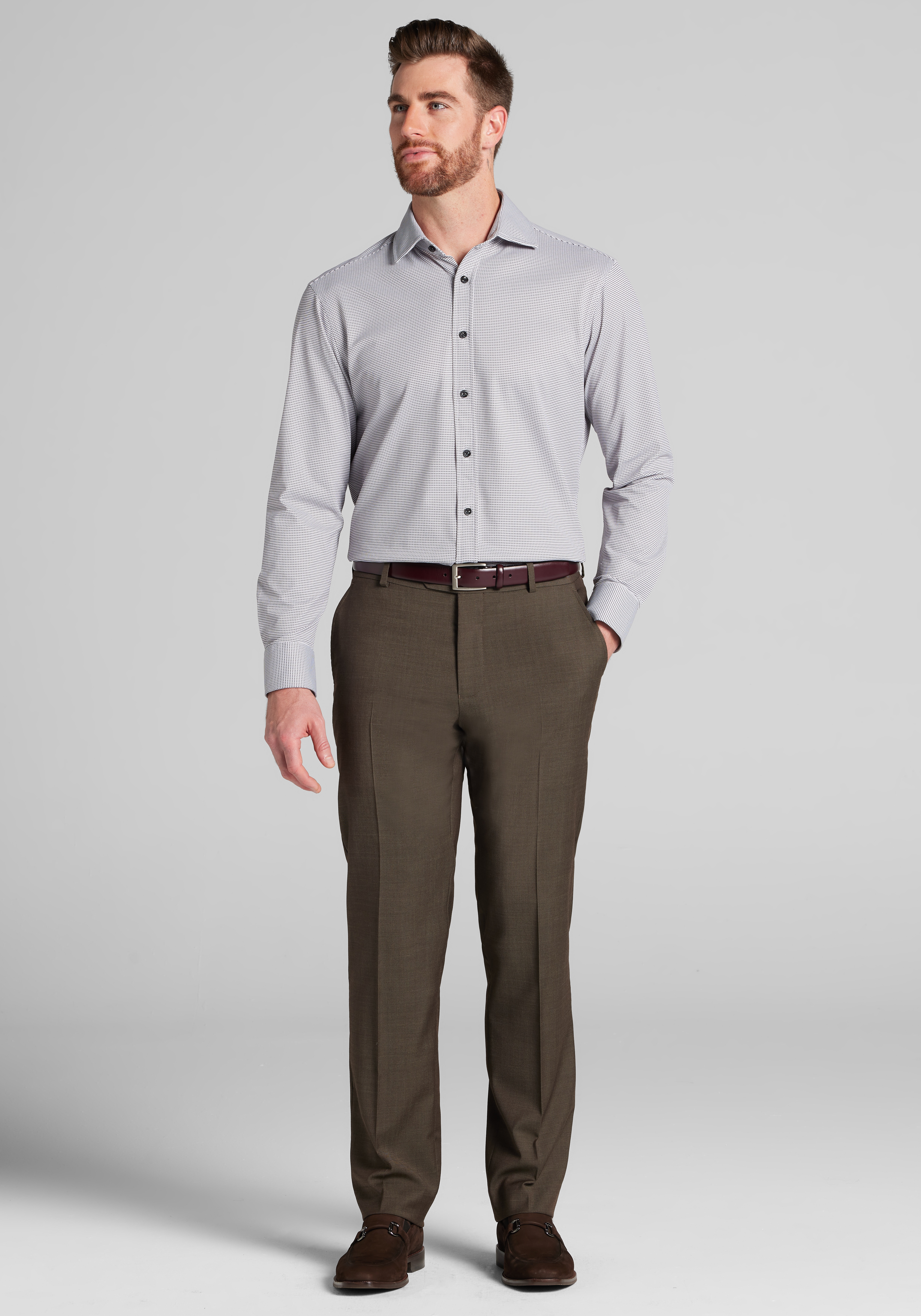 Jos. A Bank Tailored Fit Micro Geo Pique Dress Shirt