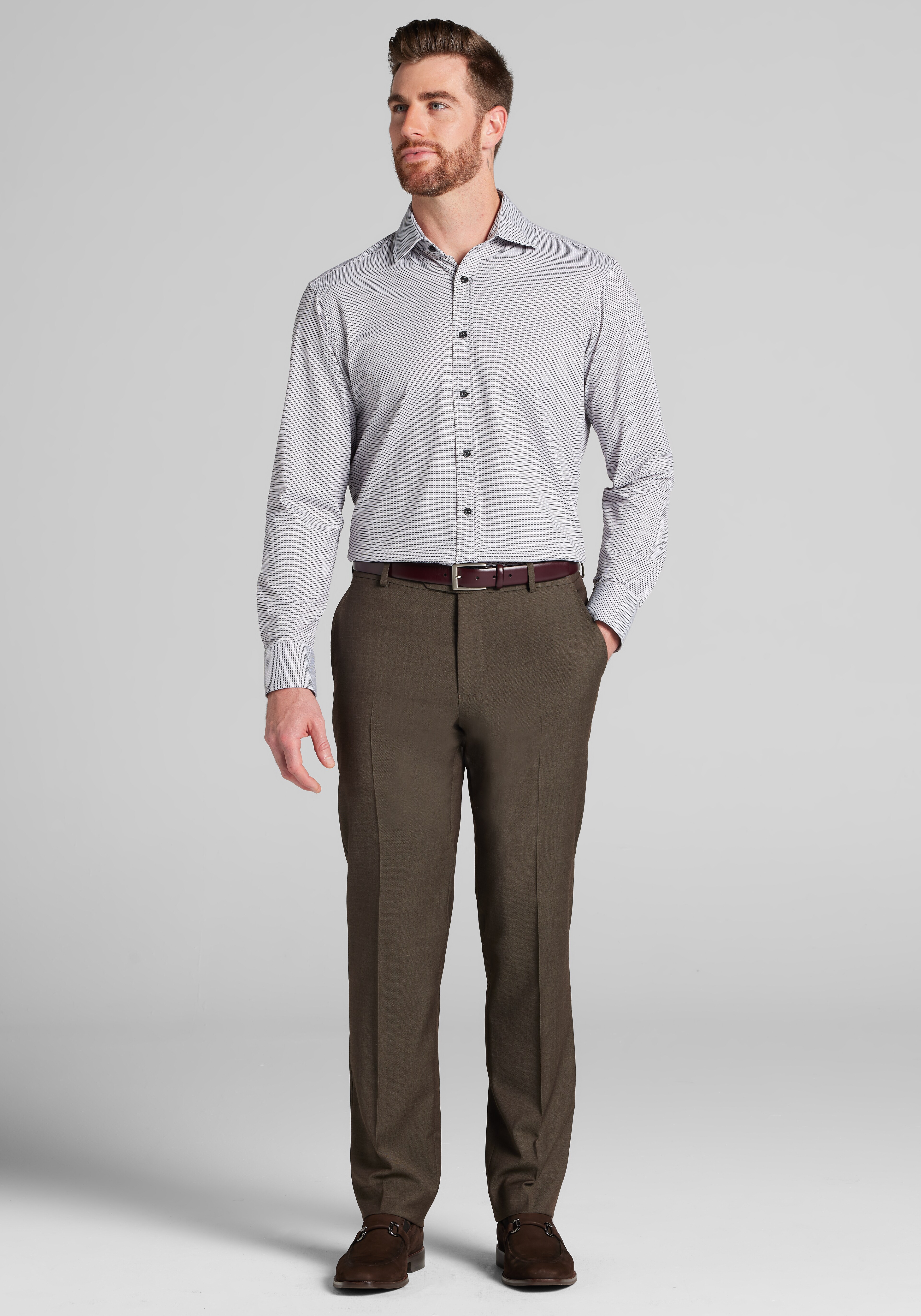 Jos. A Bank Tailored Fit Micro Geo Pique Dress Shirt