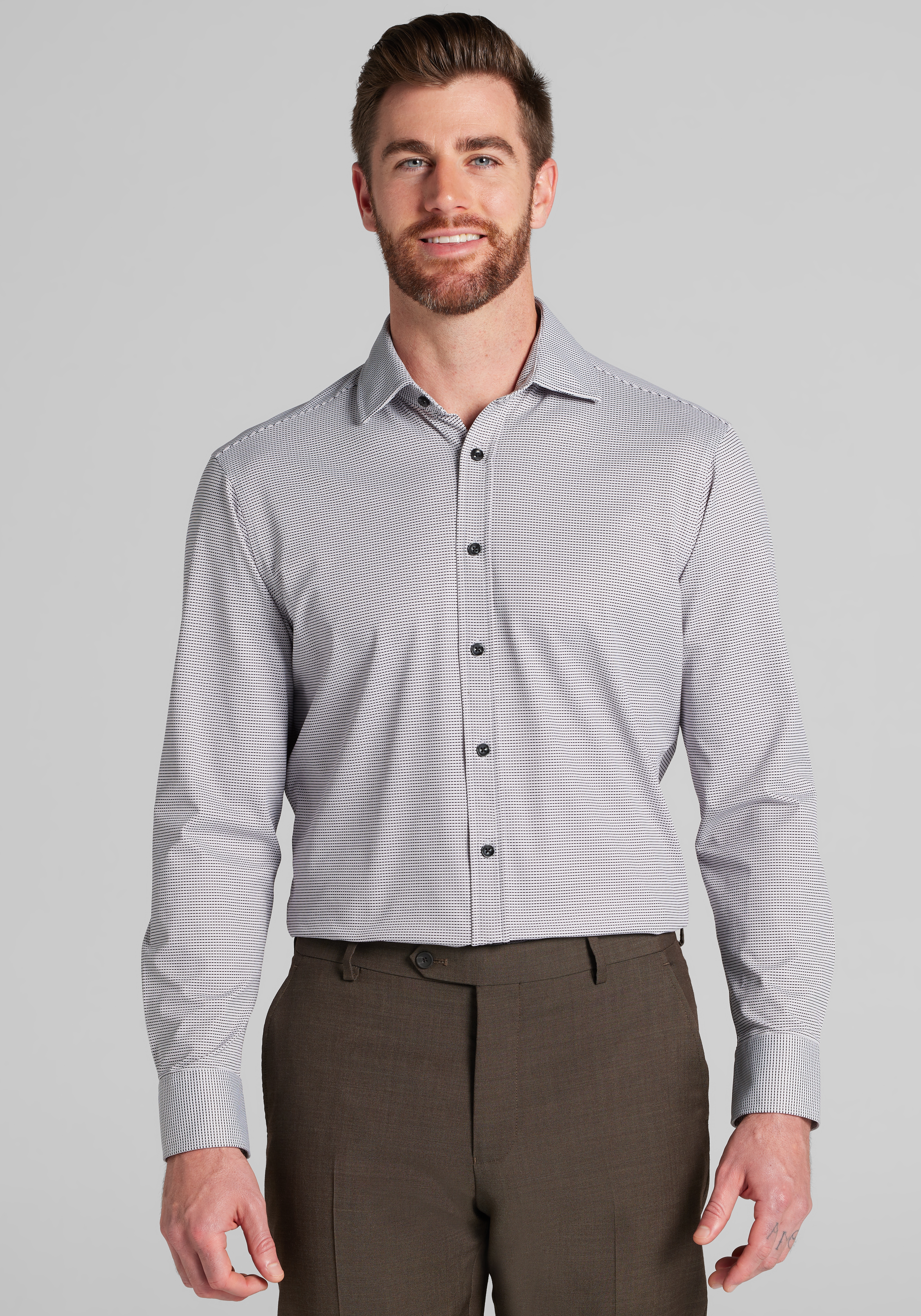 Men's New!, Jos. A Bank Tailored Fit Micro Geo Pique Dress Shirt - Jos A Bank