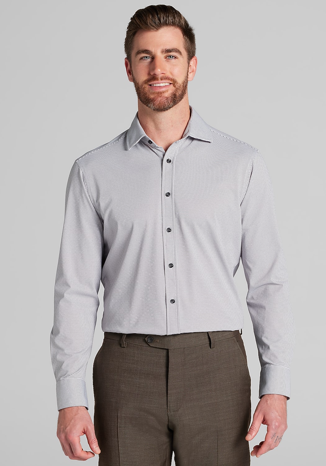 Jos. A Bank Tailored Fit Micro Geo Pique Dress Shirt