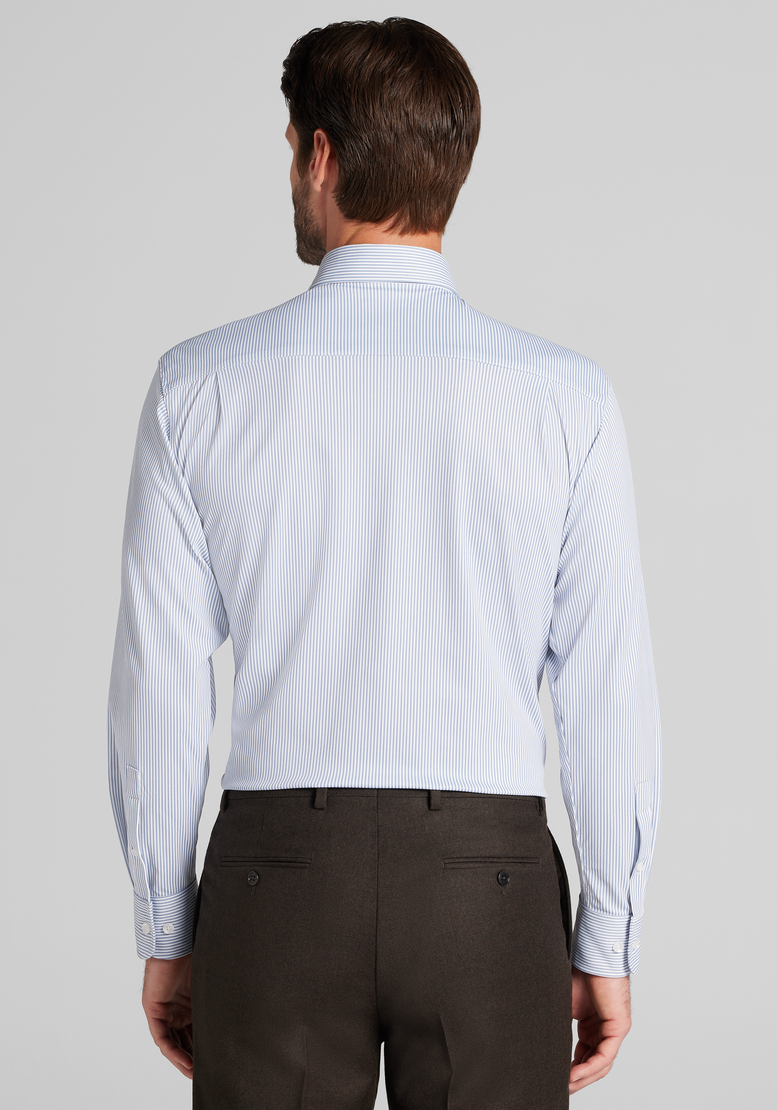 Jos. A Bank Tailored Fit Stripe Pique Dress Shirt