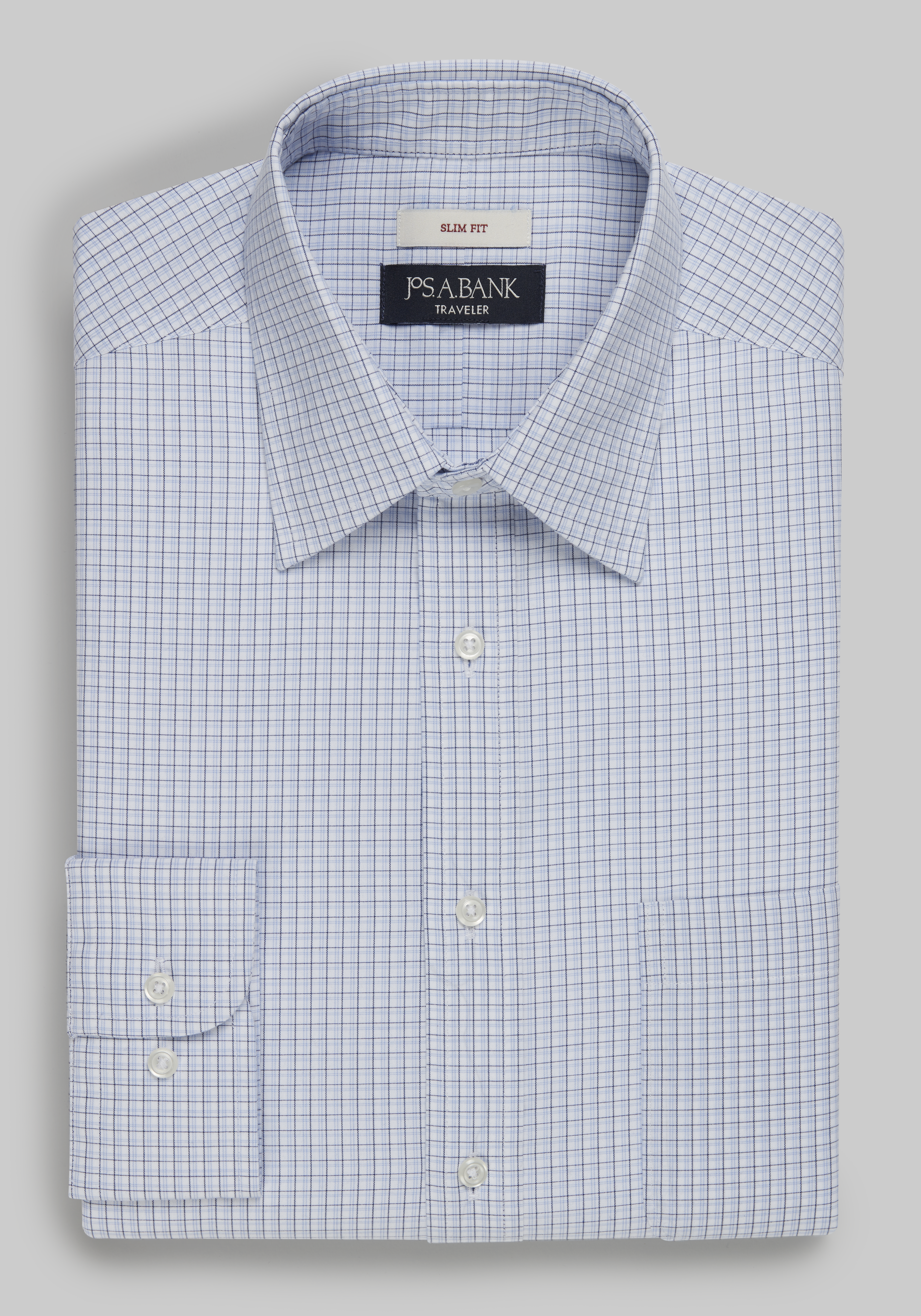 Traveler Collection Slim Fit Check Dress Shirt