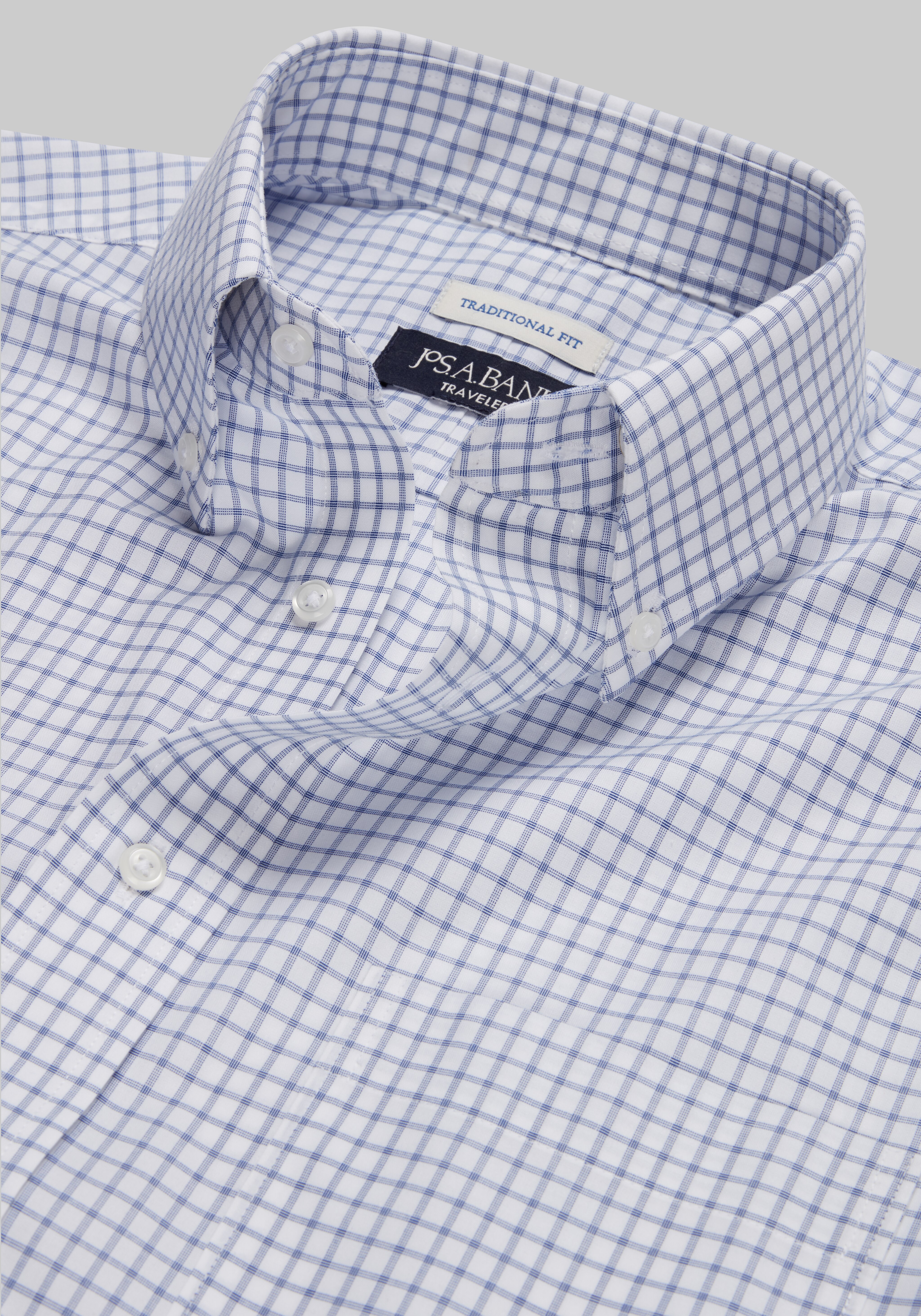 Traveler® Collection Traditional Fit Check Dress Shirt - Big & Tall CLEARANCE