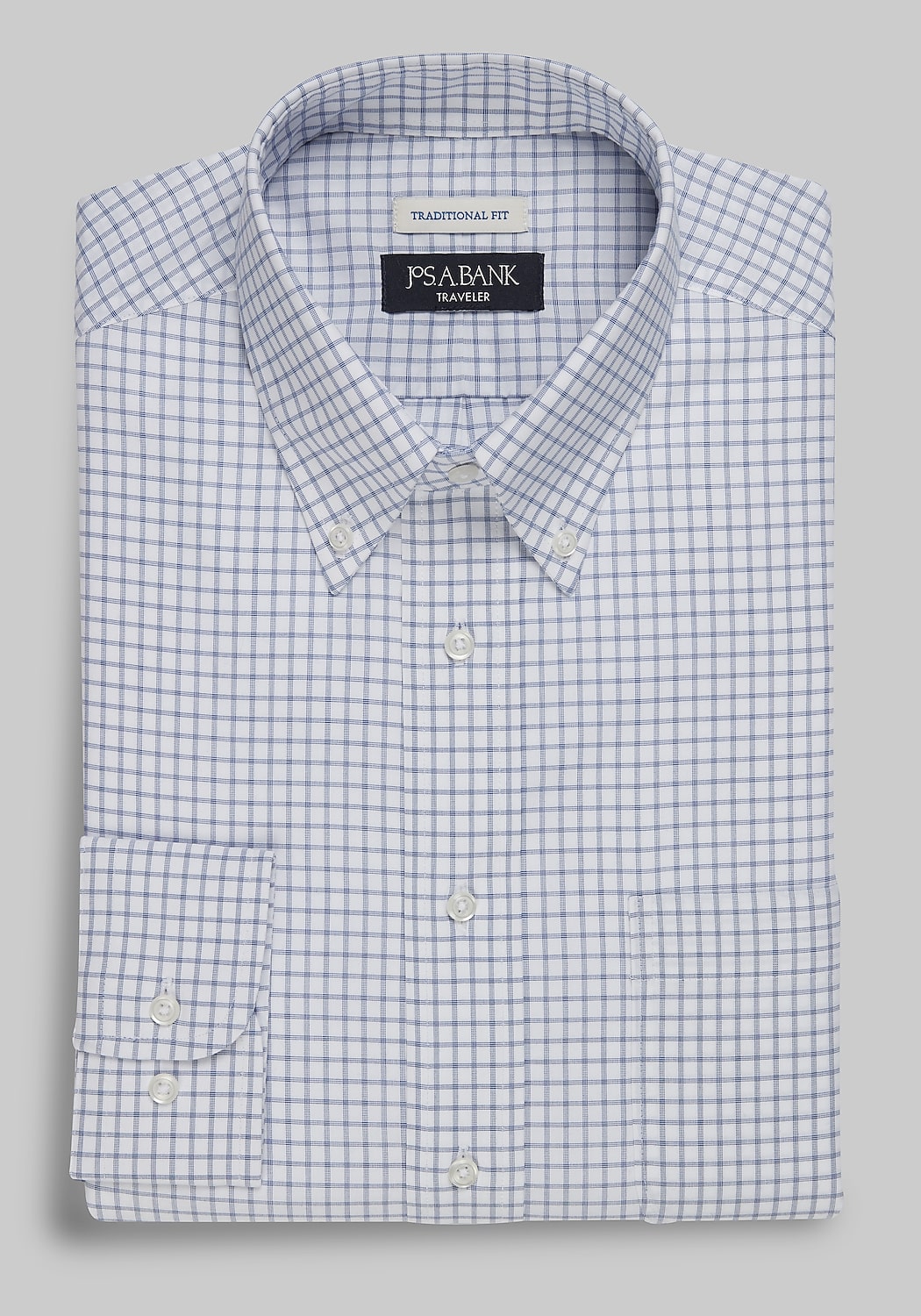 Traveler Collection Traditional Fit Check Dress Shirt - Big & Tall CLEARANCE