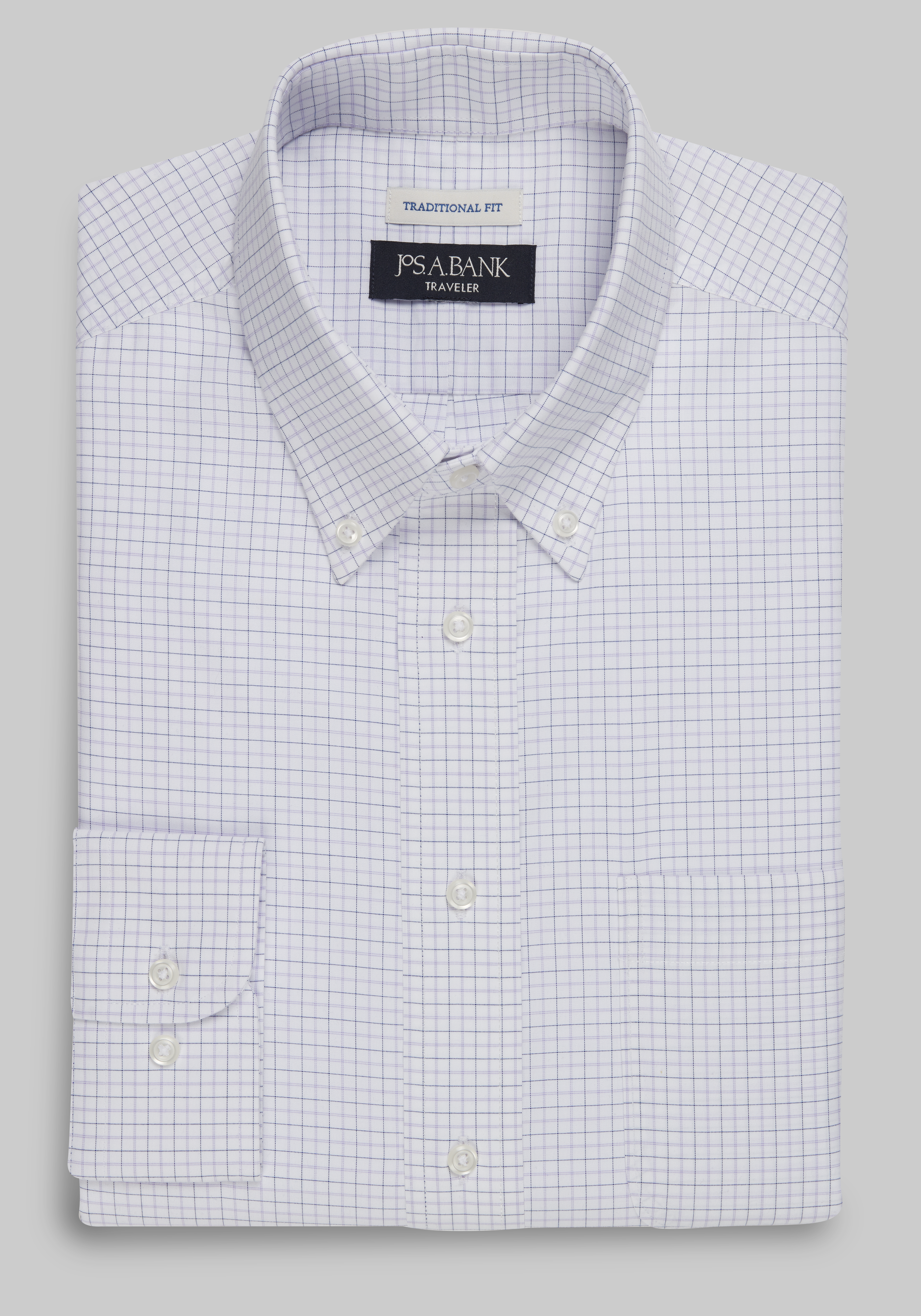 Men's CLEARANCE, Traveler&reg; Collection Traditional Fit Check Dress Shirt - Big & Tall CLEARANCE - Jos A Bank