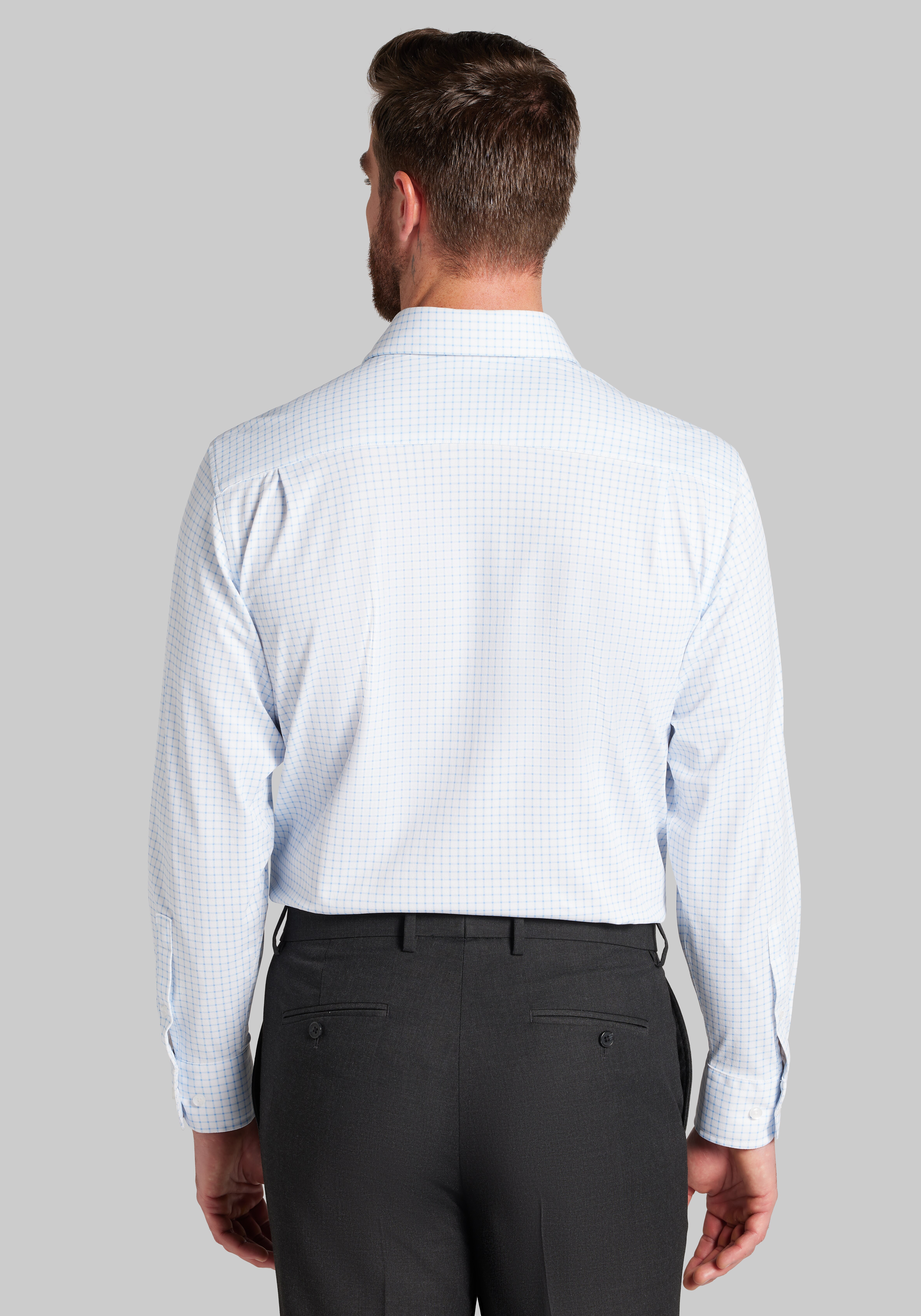 Jos. A Bank Tailored Fit Grid Pique Dress Shirt