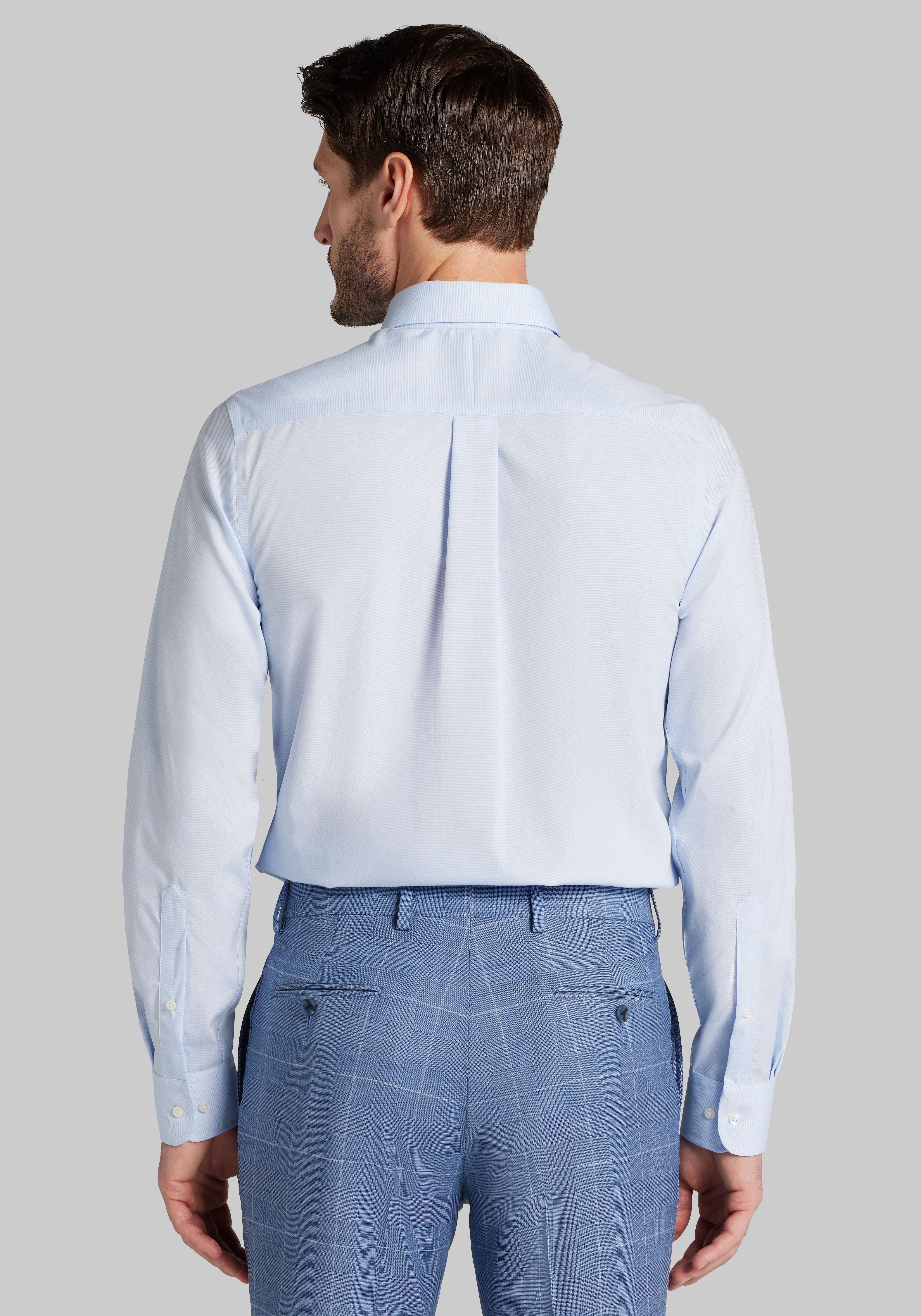 Jos. A. Bank Comfort Stretch Slim Fit Button-Down Collar Solid Dress Shirt