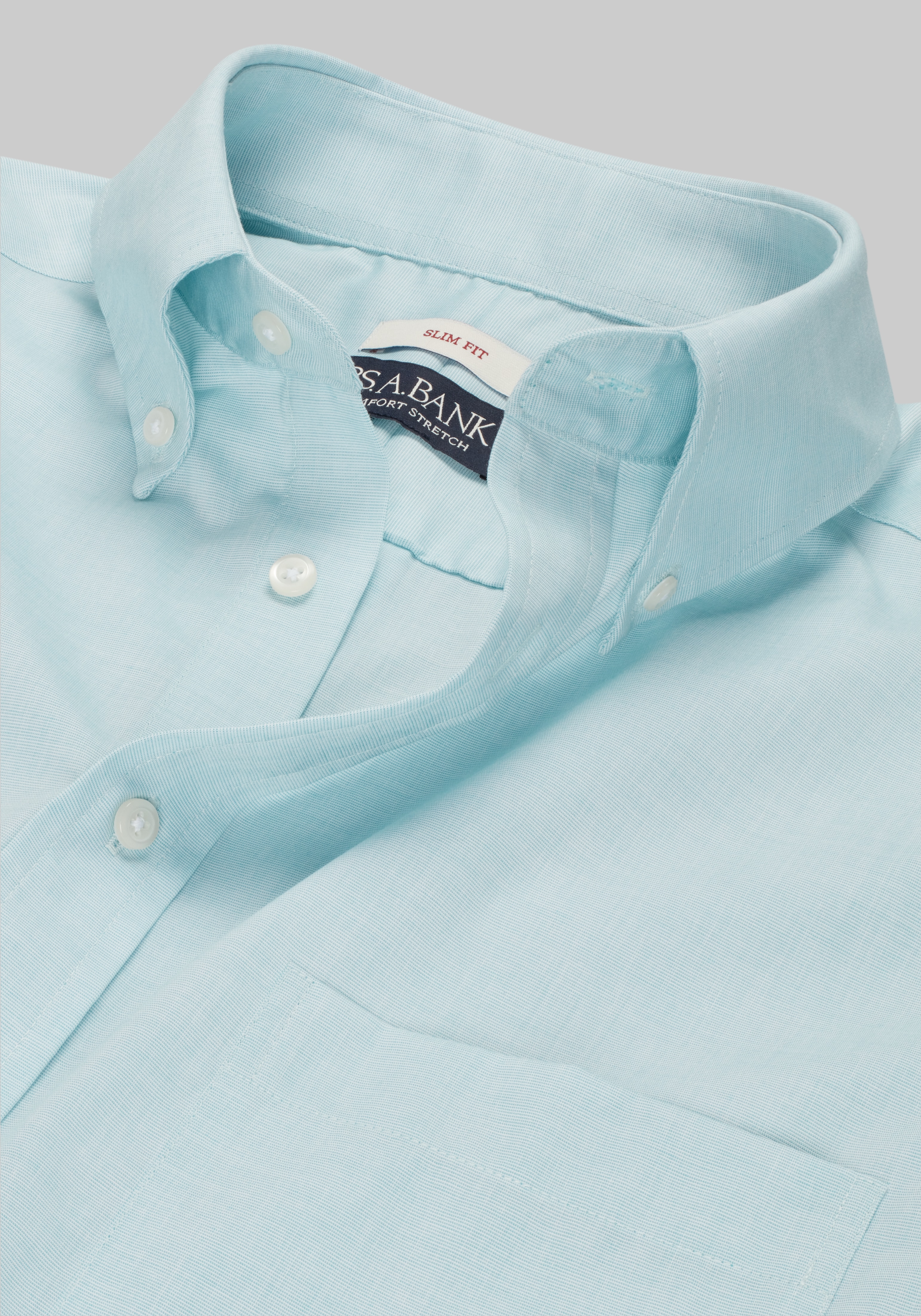 Jos. A. Bank Comfort Stretch Slim Fit Button-Down Collar Solid Dress Shirt