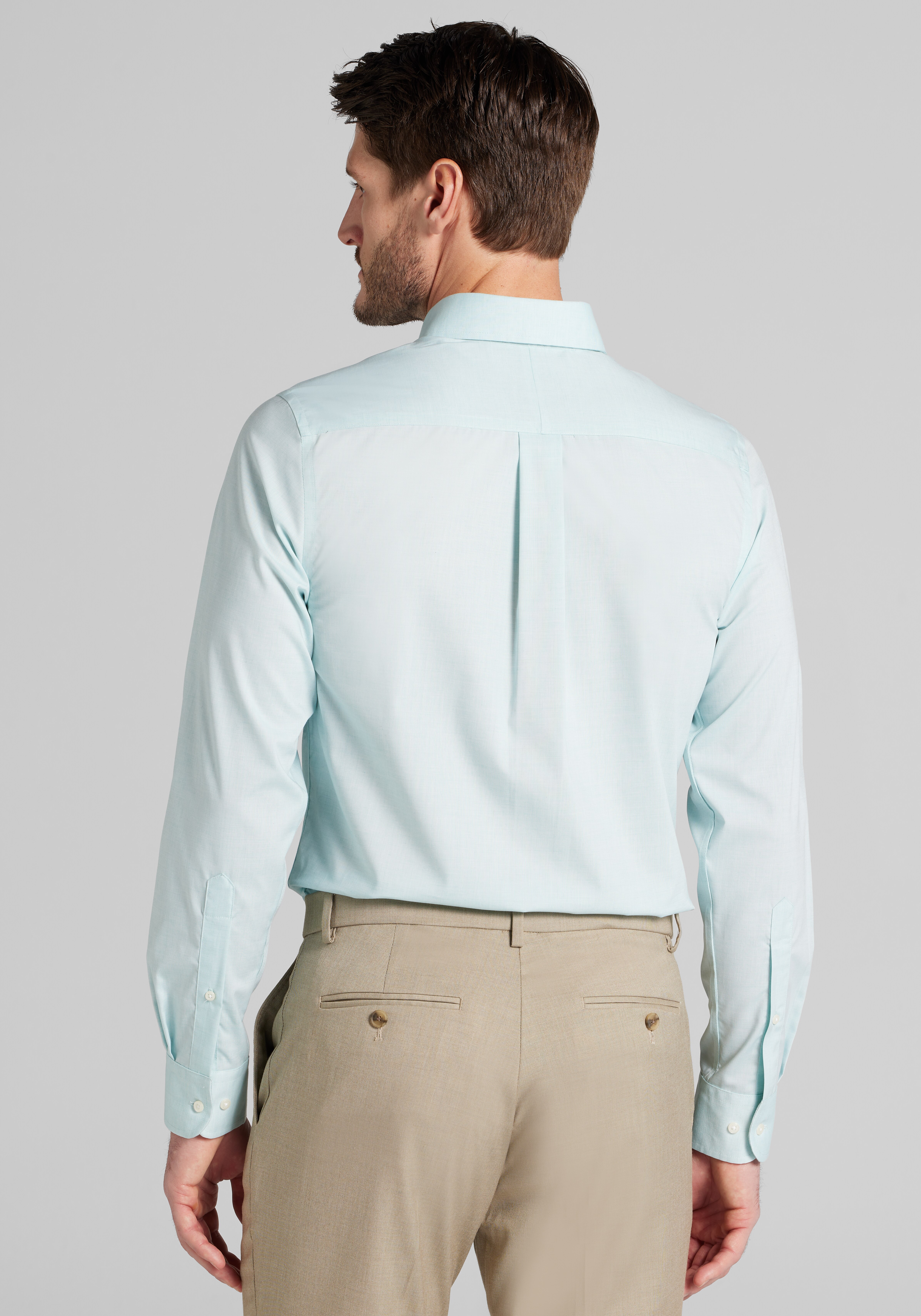 Jos. A. Bank Comfort Stretch Slim Fit Button-Down Collar Solid Dress Shirt