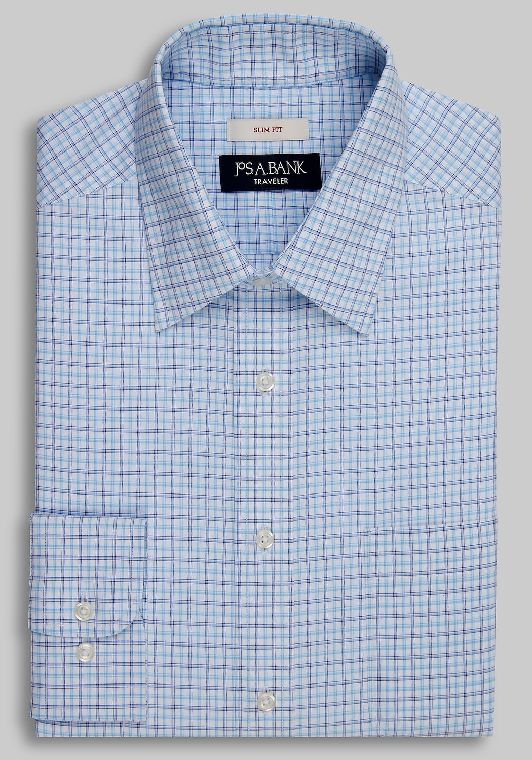 Traveler&reg; Collection Slim Fit Small Plaid Dress Shirt CLEARANCE