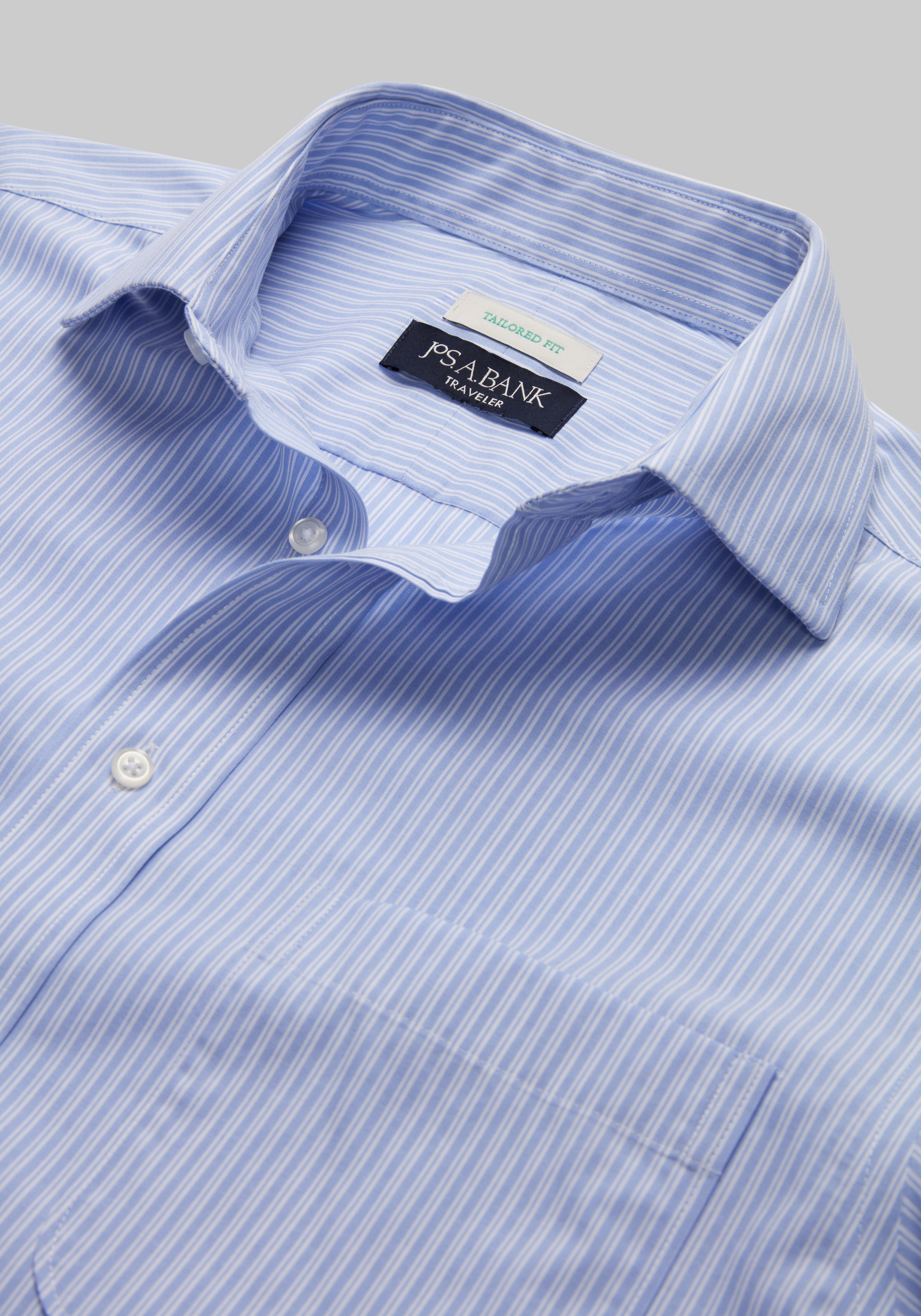 Traveler® Collection Tailored Fit Stripe Dress Shirt - Big & Tall CLEARANCE