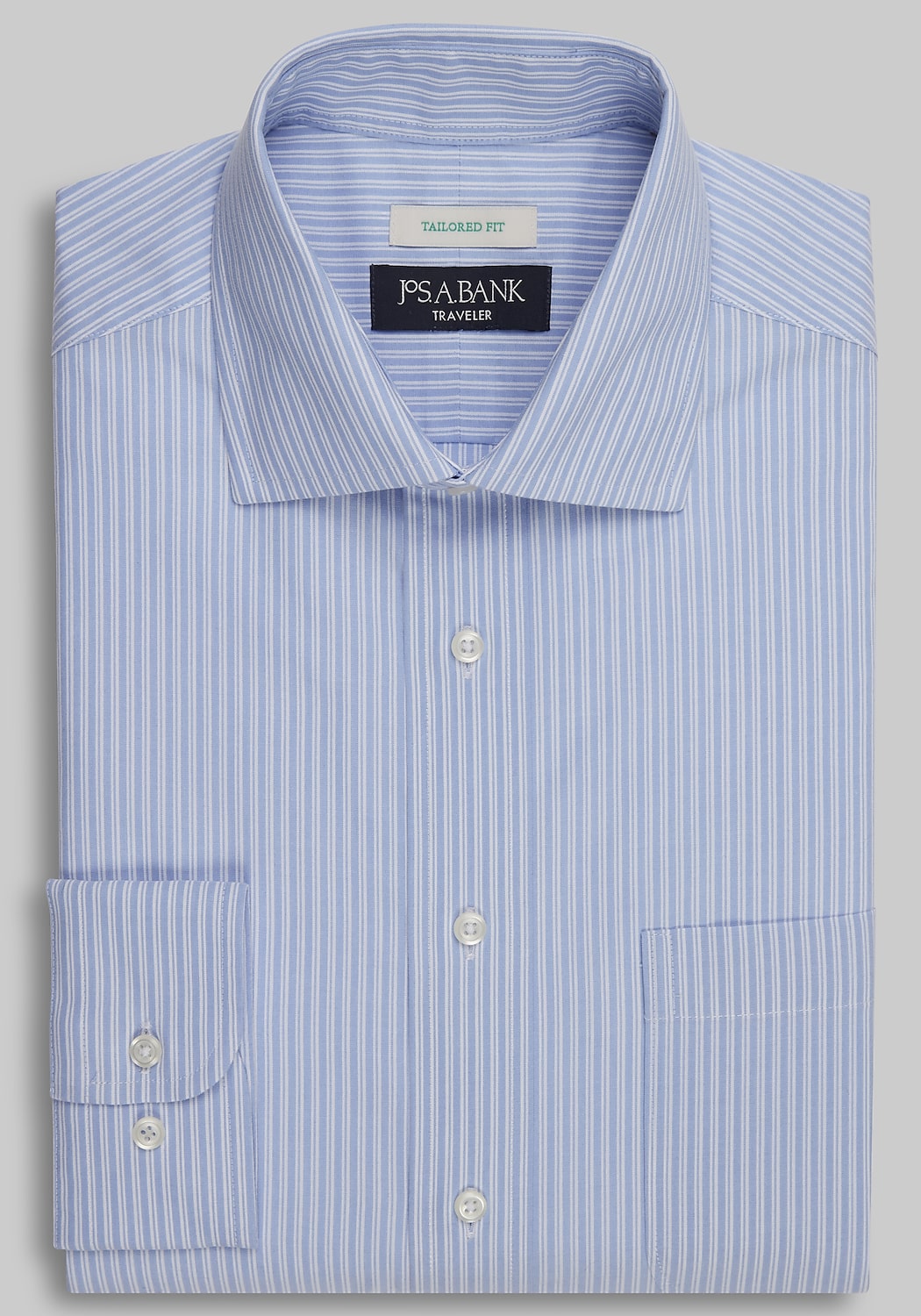 Traveler Collection Tailored Fit Stripe Dress Shirt