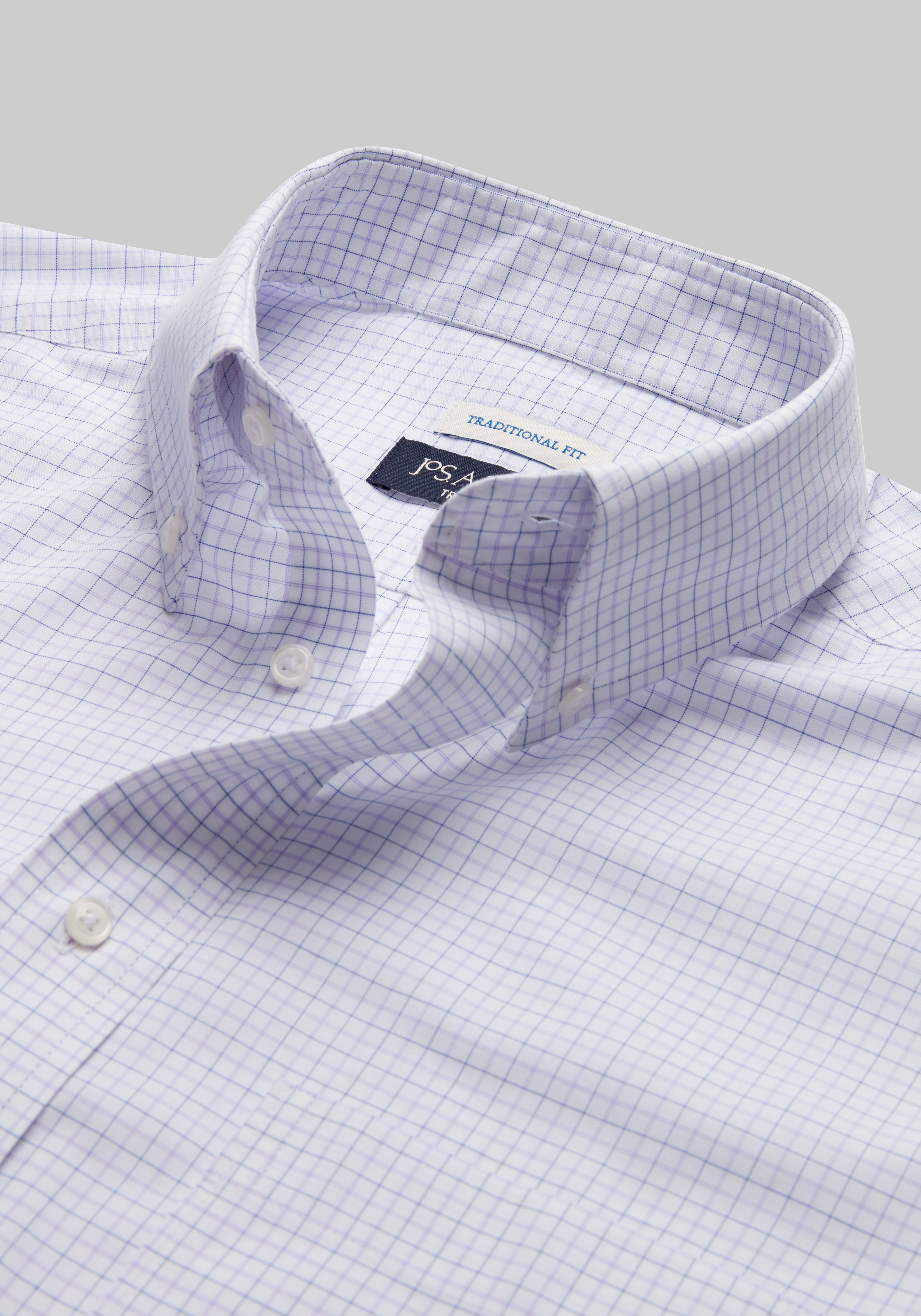 Traveler® Collection Traditional Fit Button-Down Collar Tattersall Dress Shirt - Big & Tall CLEARANCE