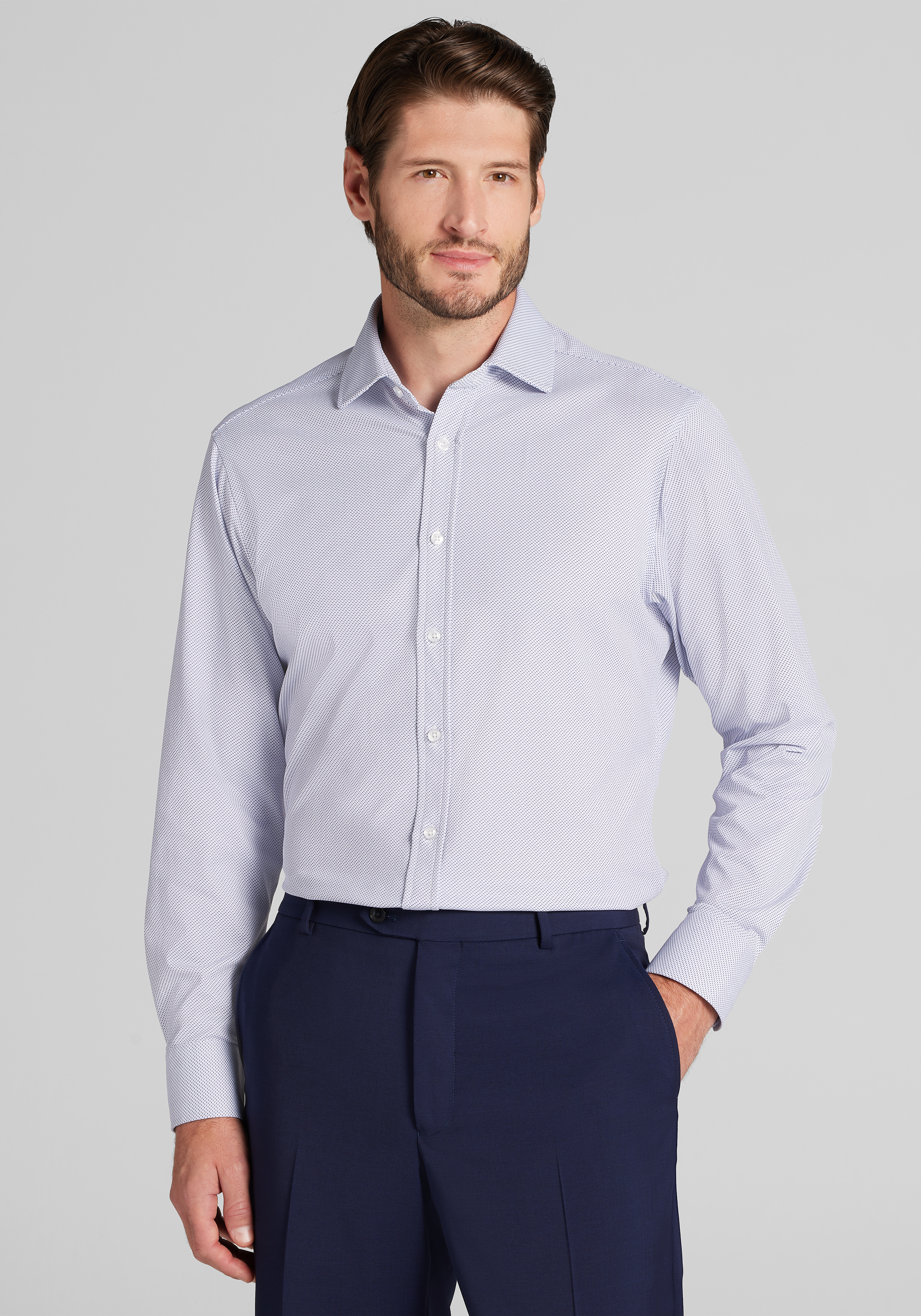 Men's New!, Jos. A Bank Tailored Fit Micro Geo Pique Dress Shirt - Jos A Bank