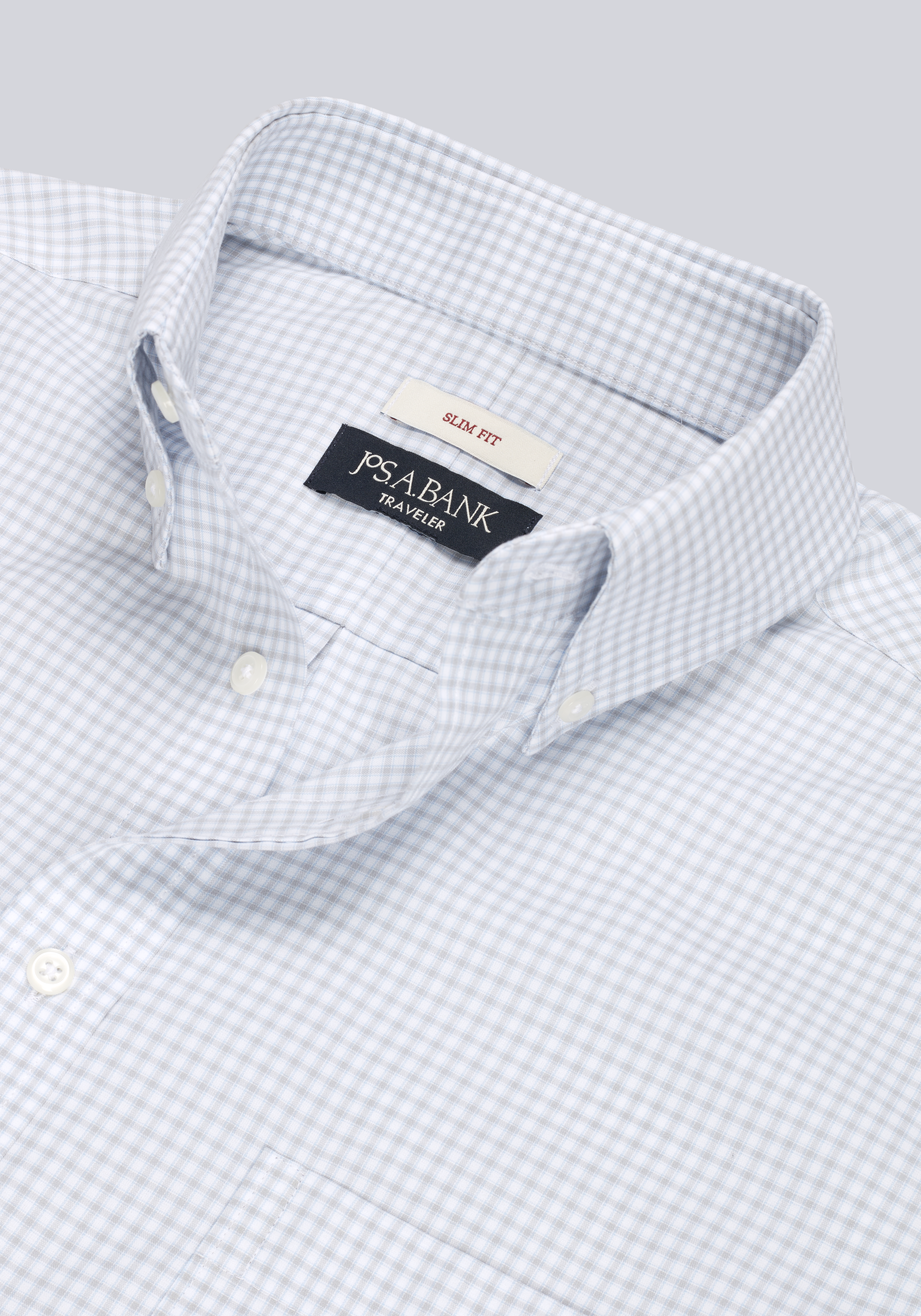 Traveler® Collection Slim Fit Button-Down Collar Small Check Dress Shirt CLEARANCE