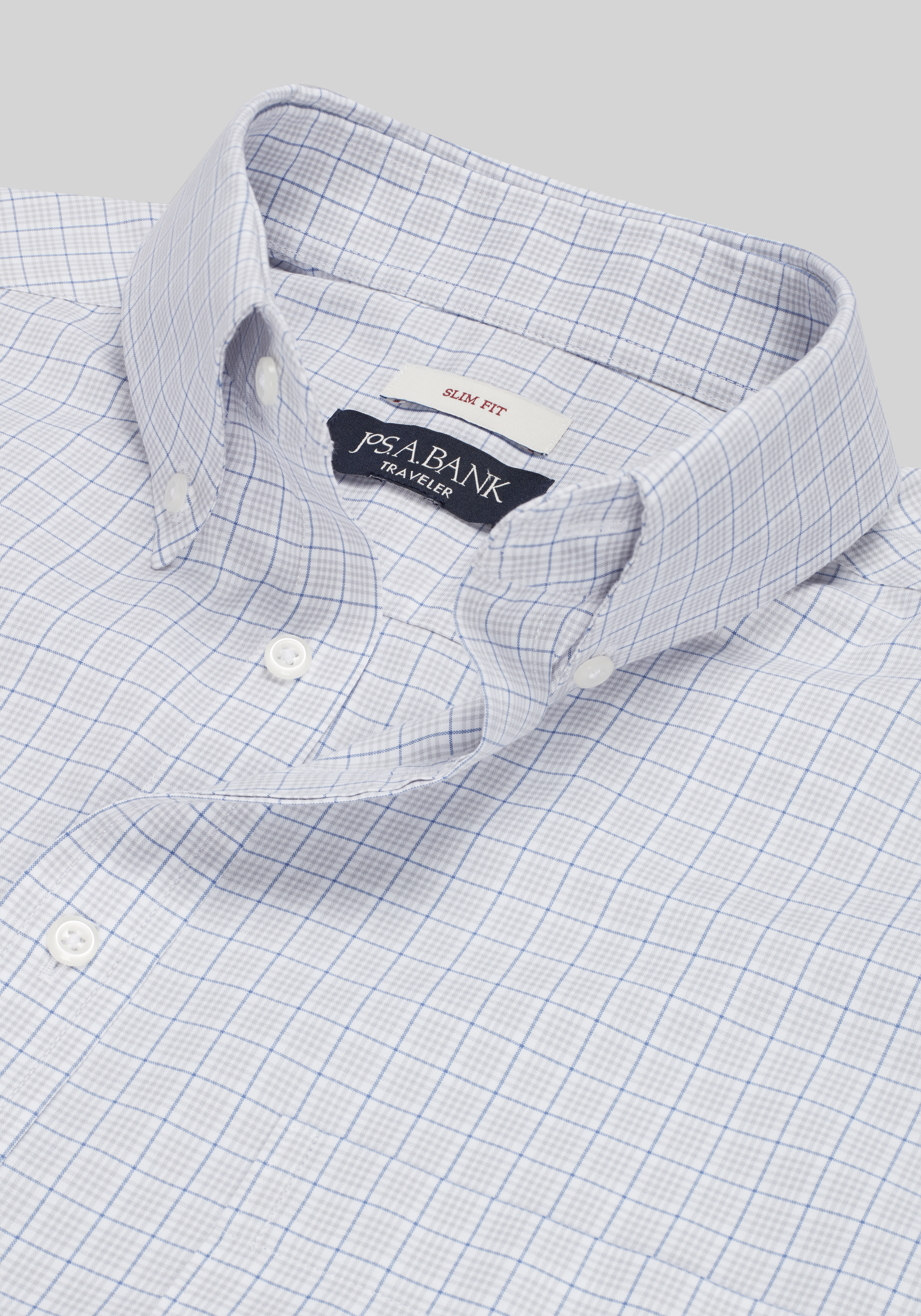 Traveler® Collection Slim Fit Button-Down Collar Check Dress Shirt CLEARANCE