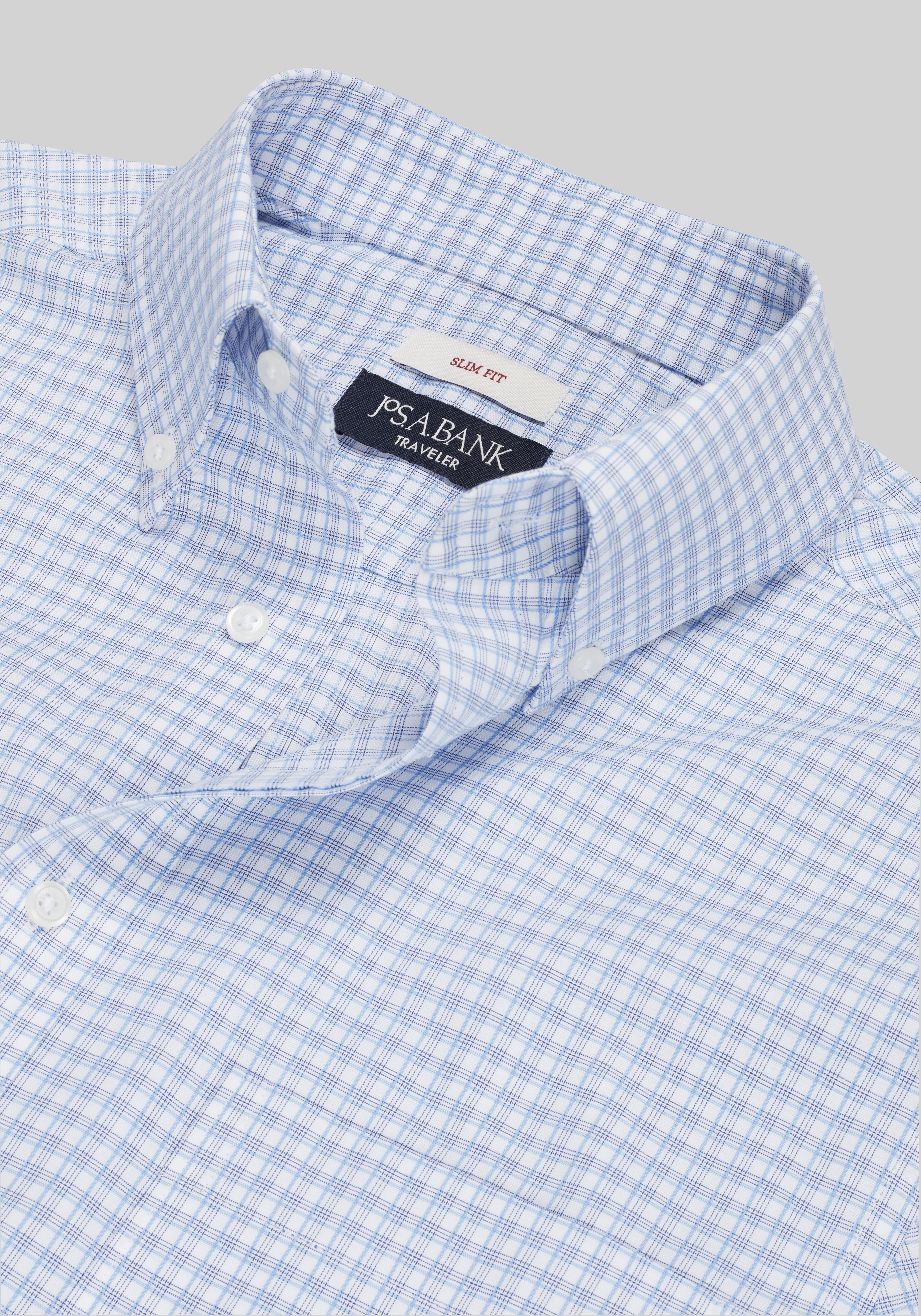 Traveler® Collection Slim Fit Button-Down Collar Check Dress Shirt CLEARANCE