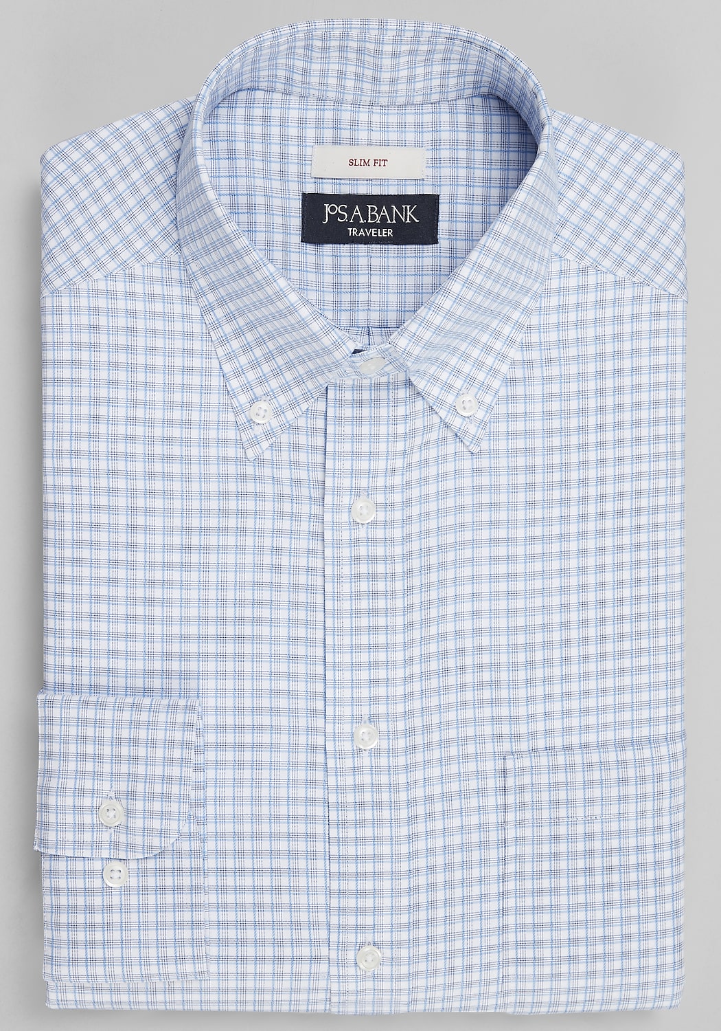 Traveler&reg; Collection Slim Fit Button-Down Collar Check Dress Shirt