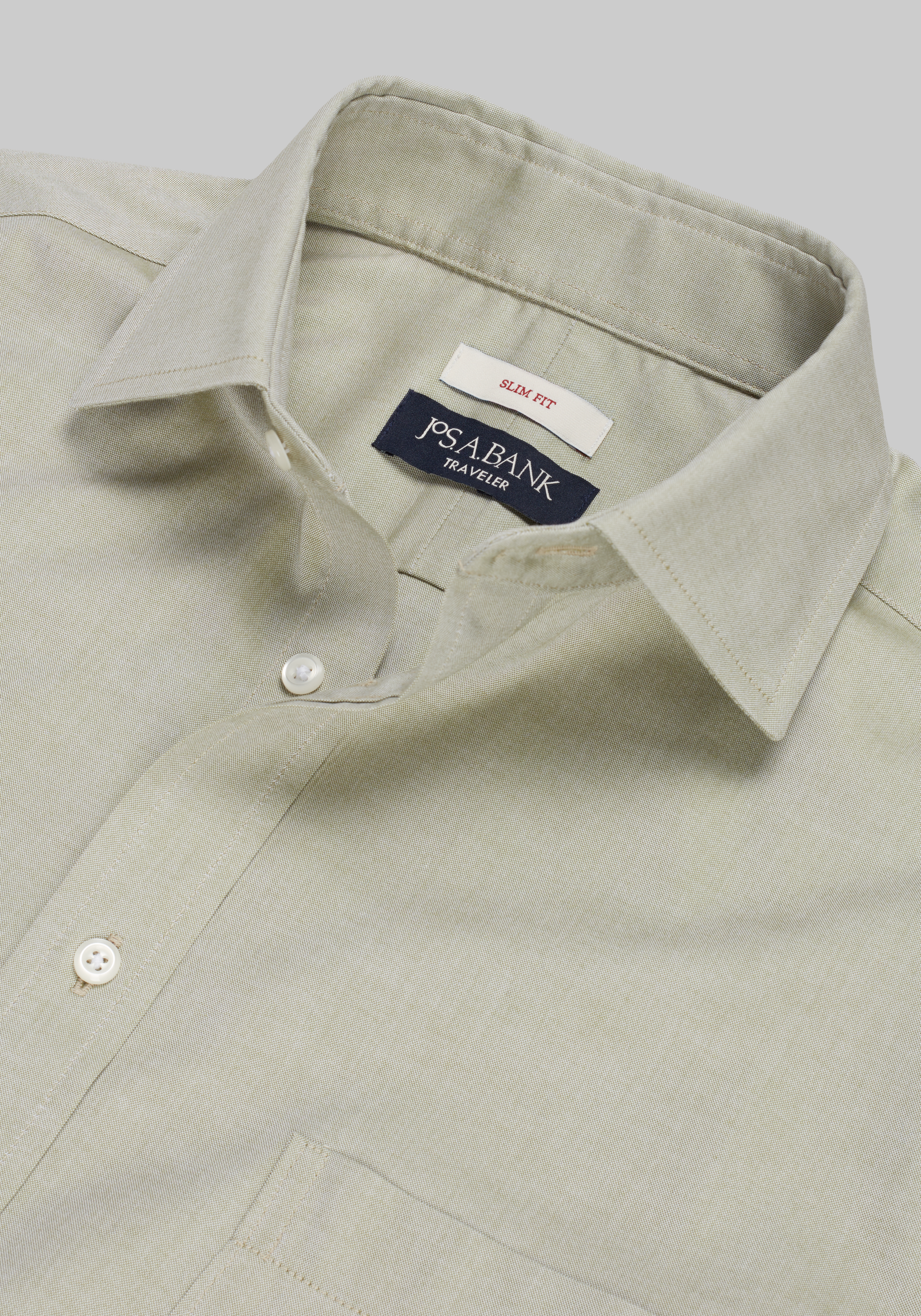 Traveler® Collection Slim Fit Spread Collar Solid Dress Shirt CLEARANCE