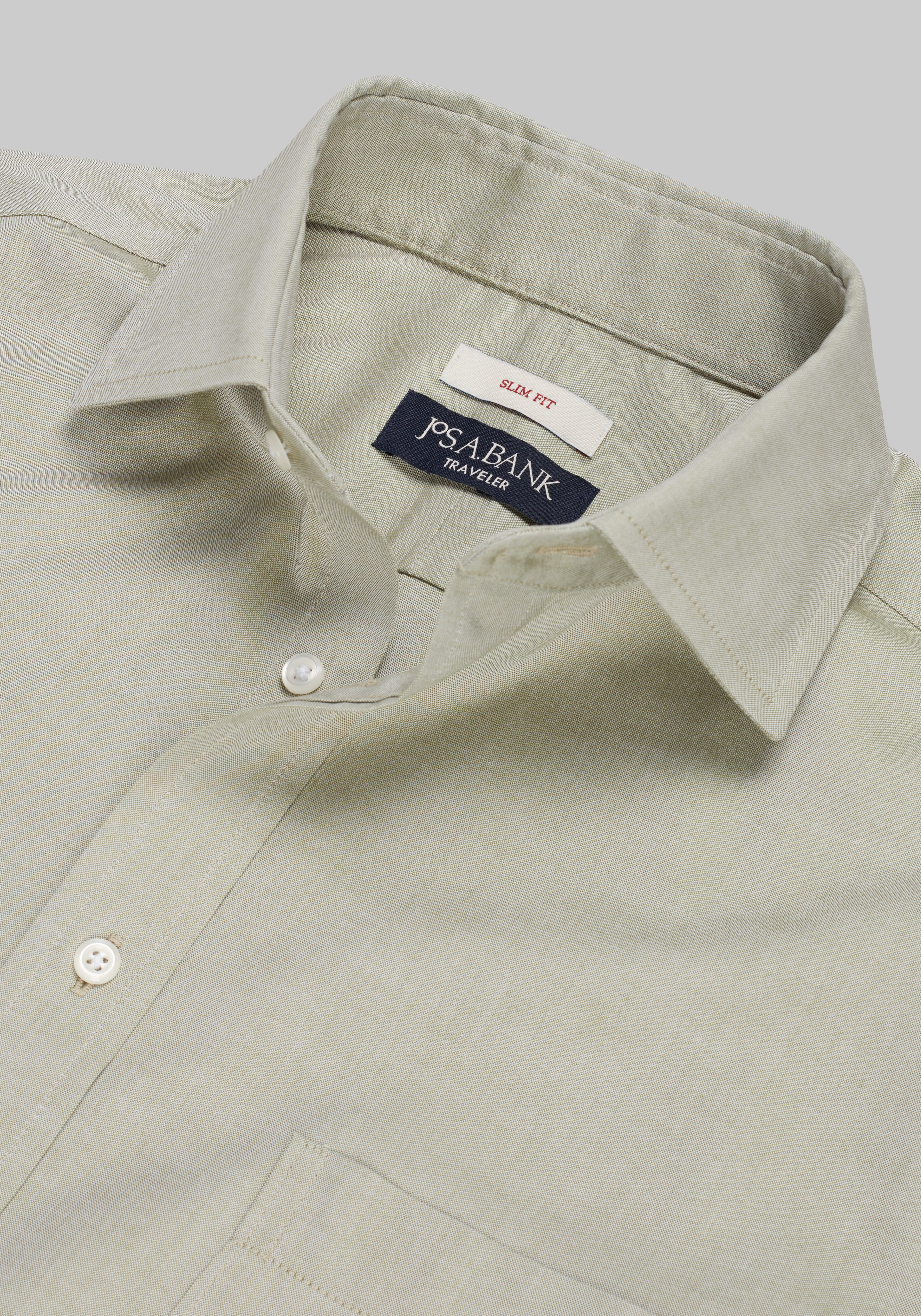 Traveler® Collection Slim Fit Spread Collar Solid Dress Shirt CLEARANCE