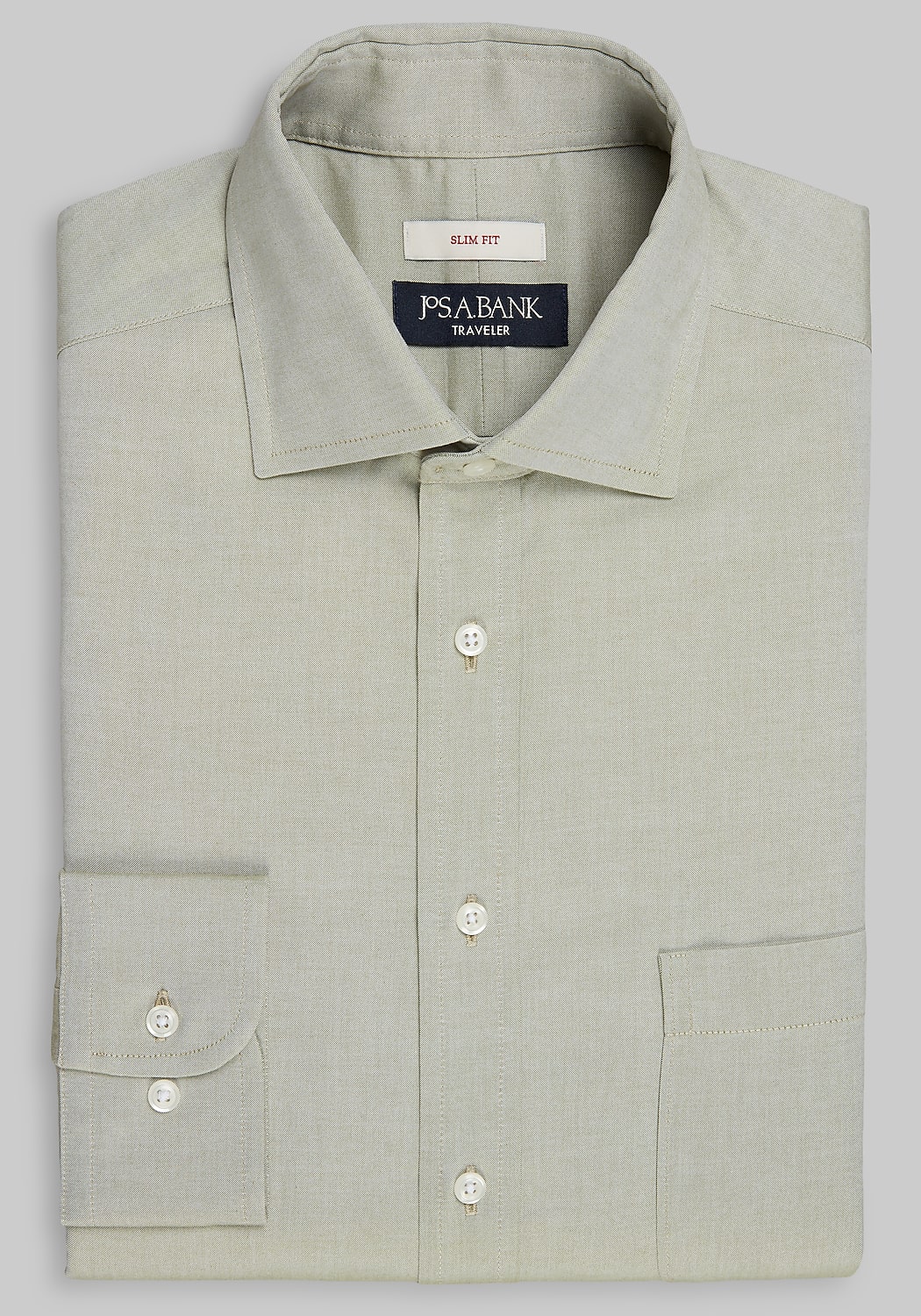 Traveler&reg; Collection Slim Fit Spread Collar Solid Dress Shirt