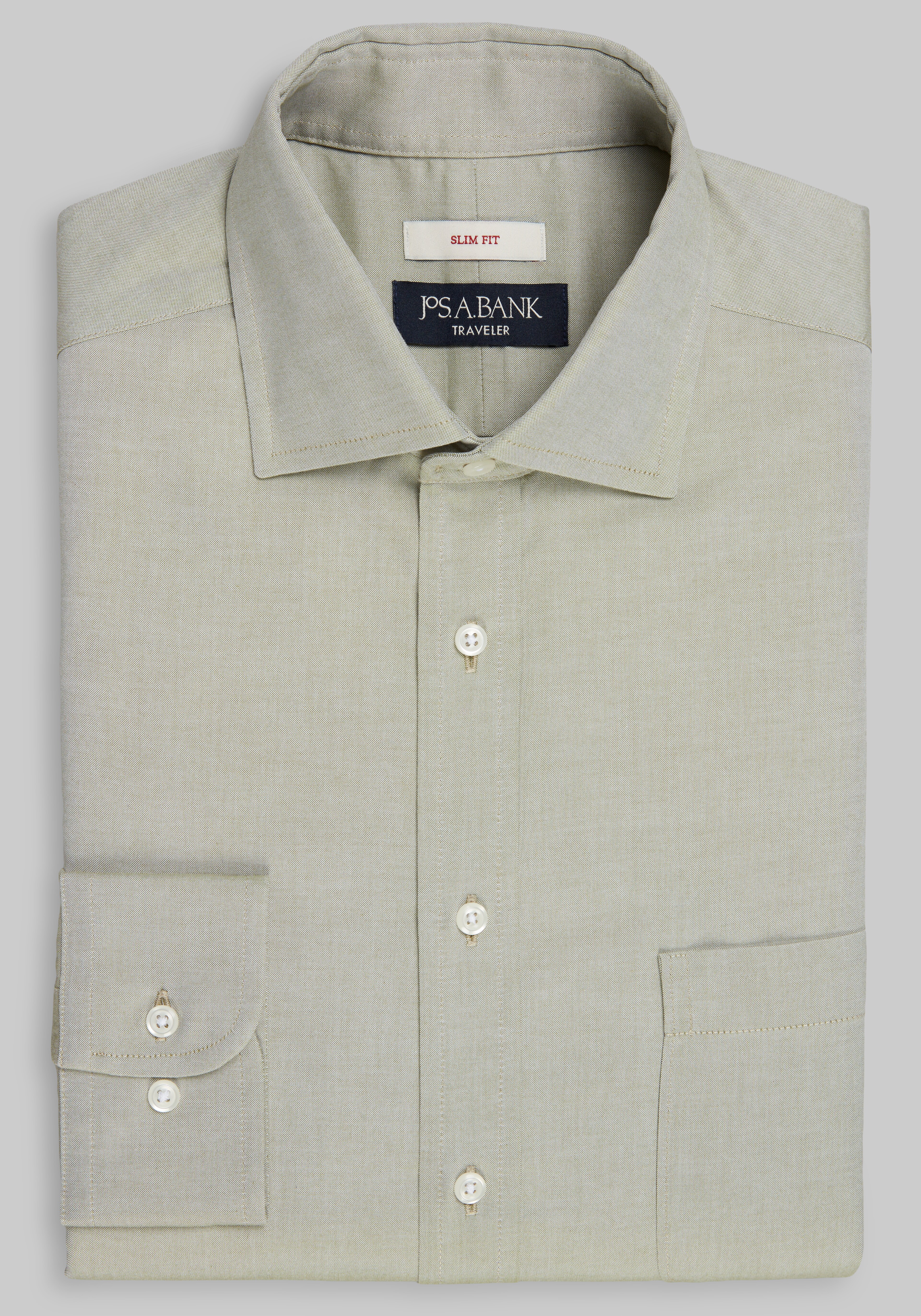 Traveler® Collection Slim Fit Spread Collar Solid Dress Shirt CLEARANCE