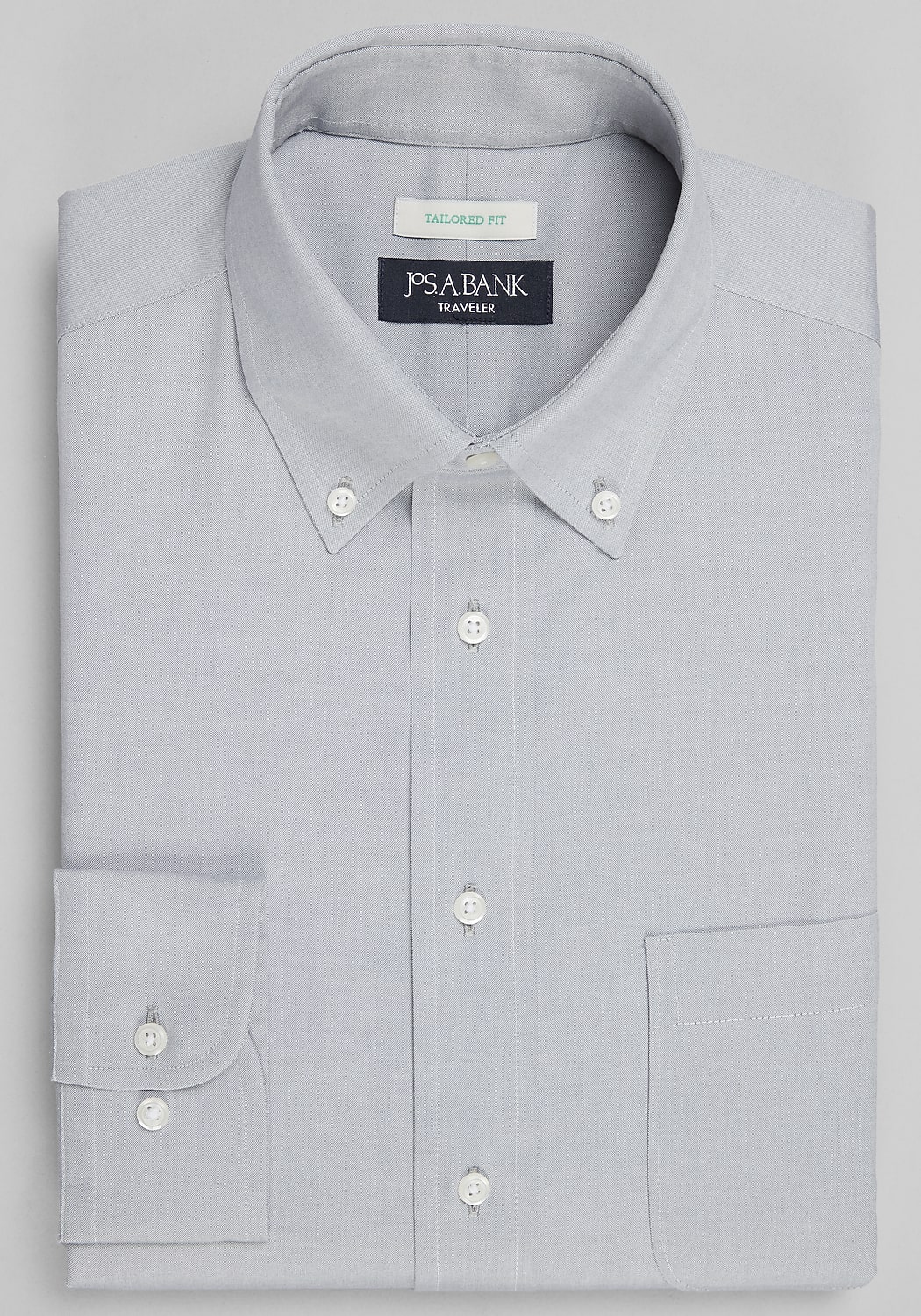 Traveler&reg; Collection Tailored Fit Button-Down Collar Solid Dress Shirt