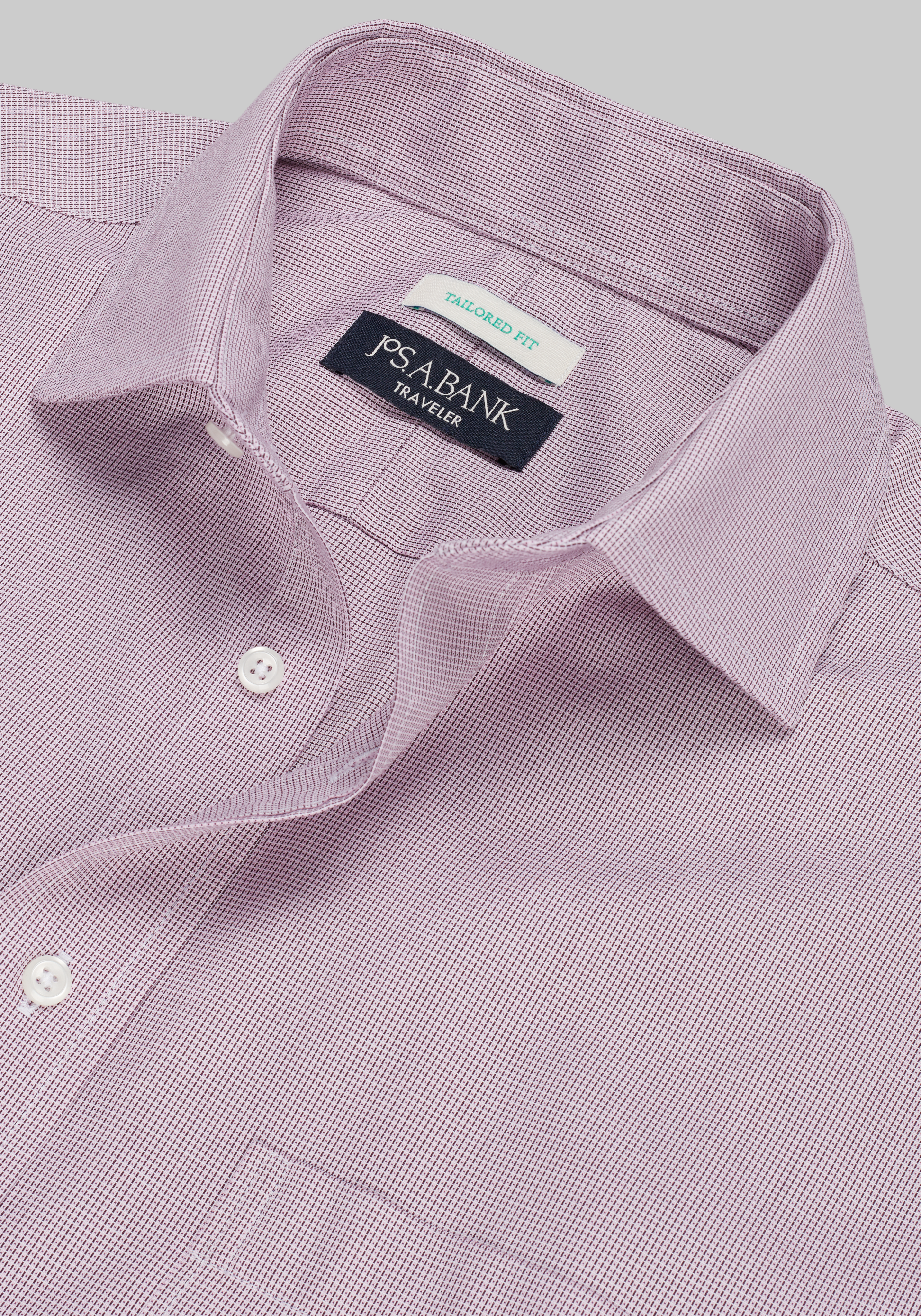 Traveler® Collection Tailored Fit Spread Collar Solid Dress Shirt