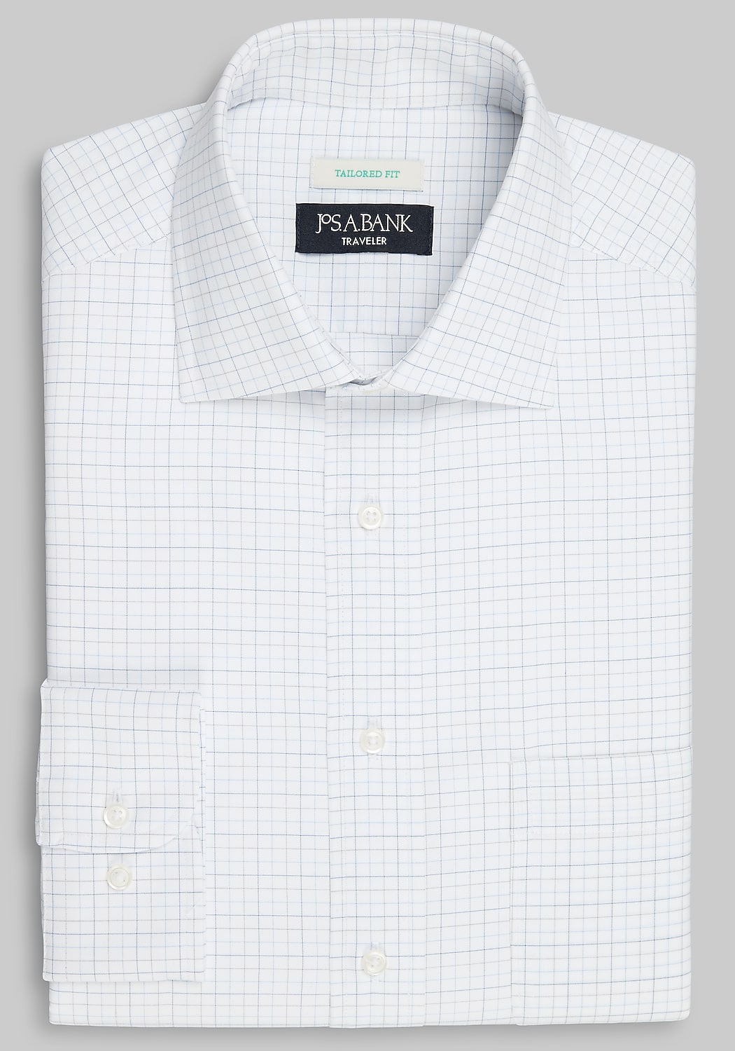 Traveler Collection Tailored Fit Spread Collar Tattersall Dress Shirt